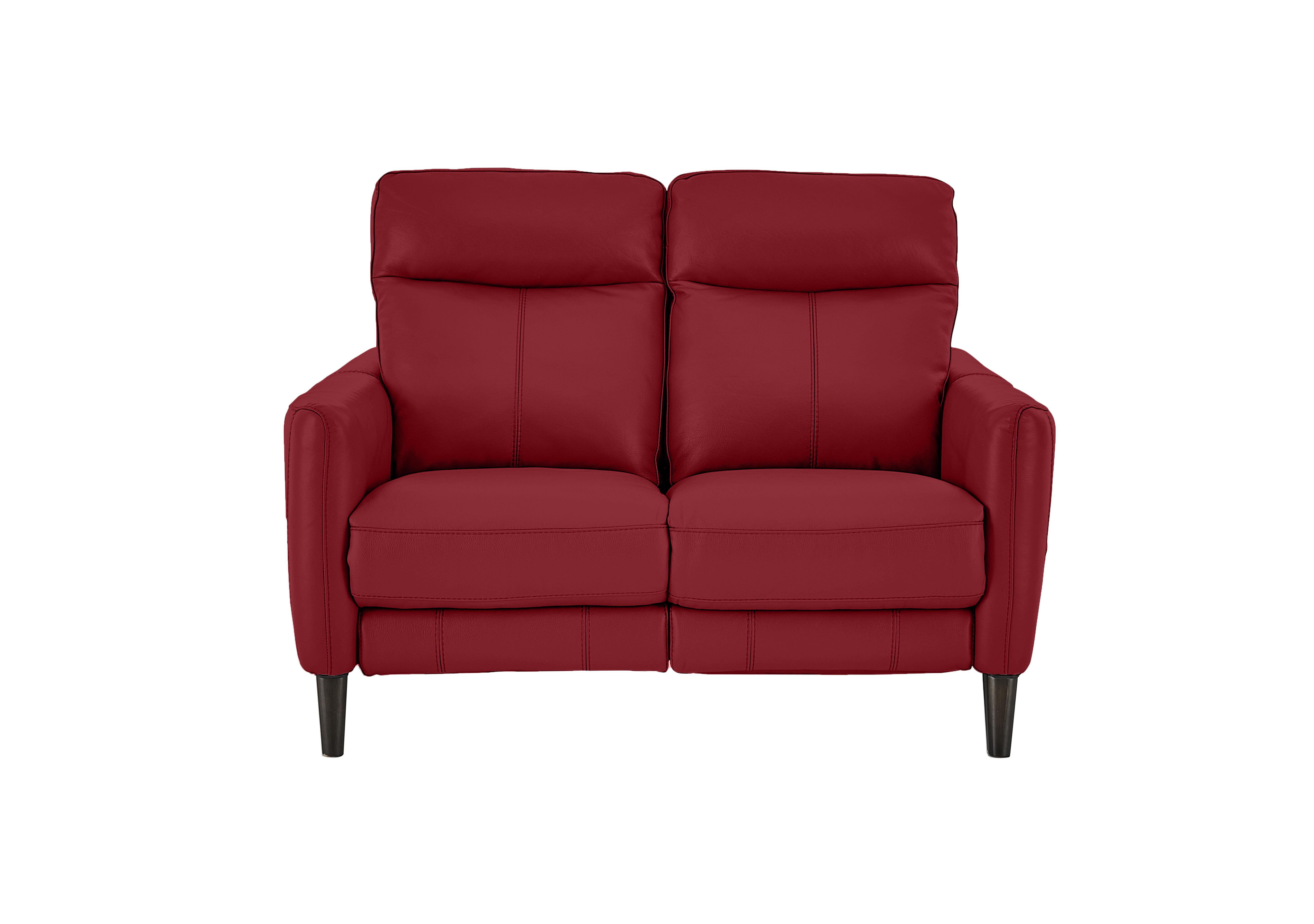 Compact Collection Petit 2 Seater Leather Sofa in Bv-0008 Pure Red on Furniture Village