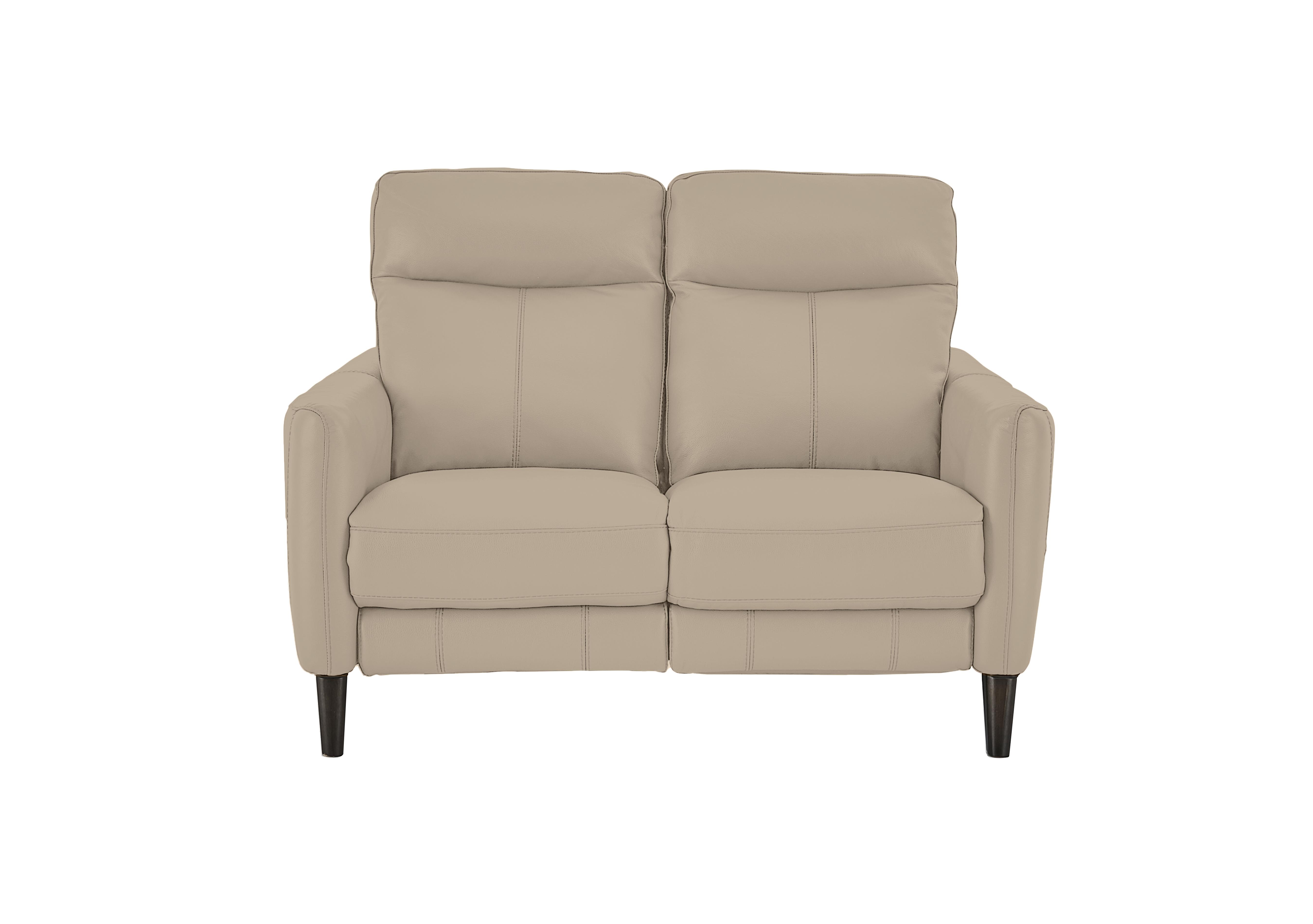 Compact Collection Petit 2 Seater Leather Sofa in Bv-039c Pebble on Furniture Village