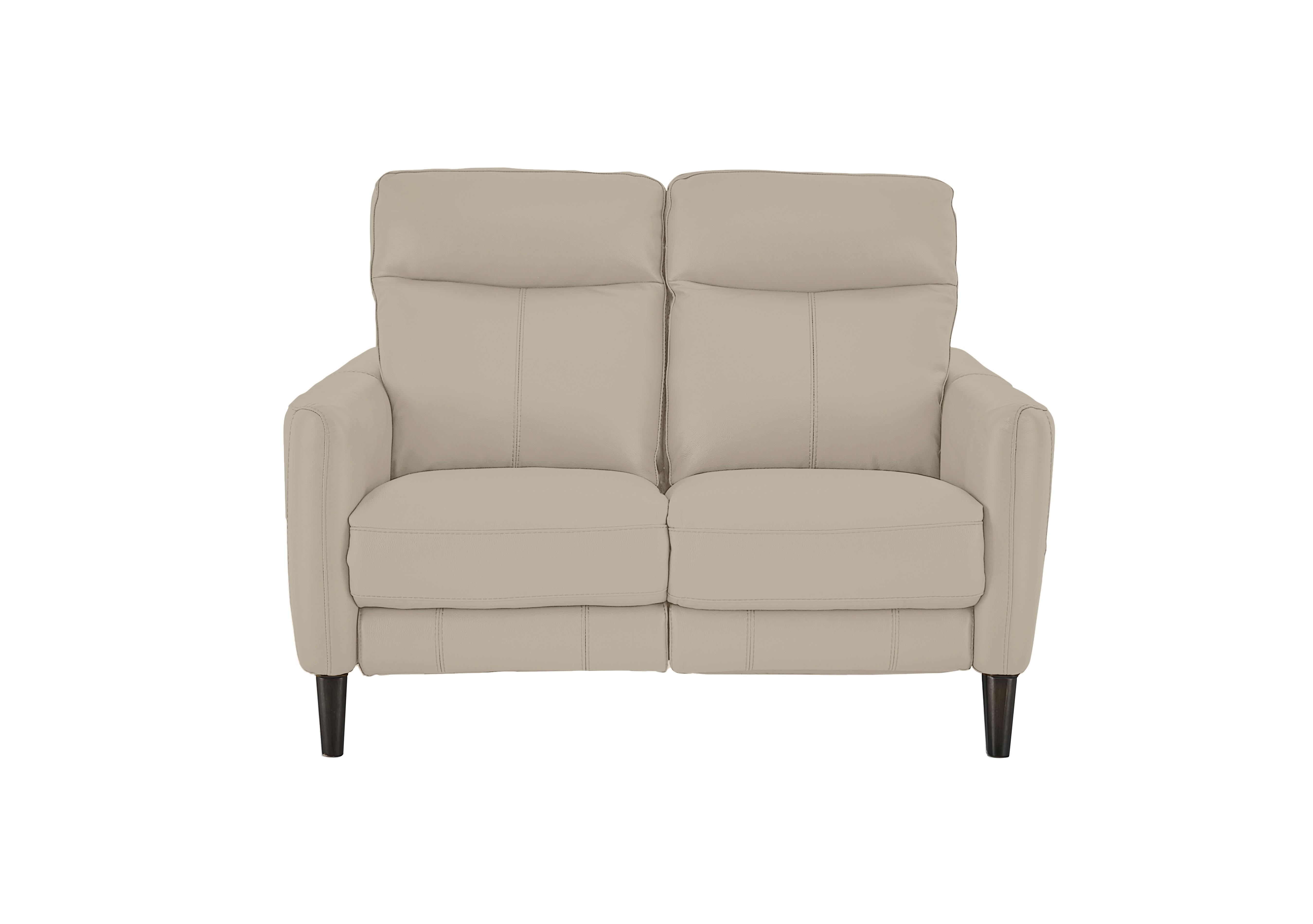 Compact Collection Petit 2 Seater Leather Sofa in Bv-041e Dapple Grey on Furniture Village