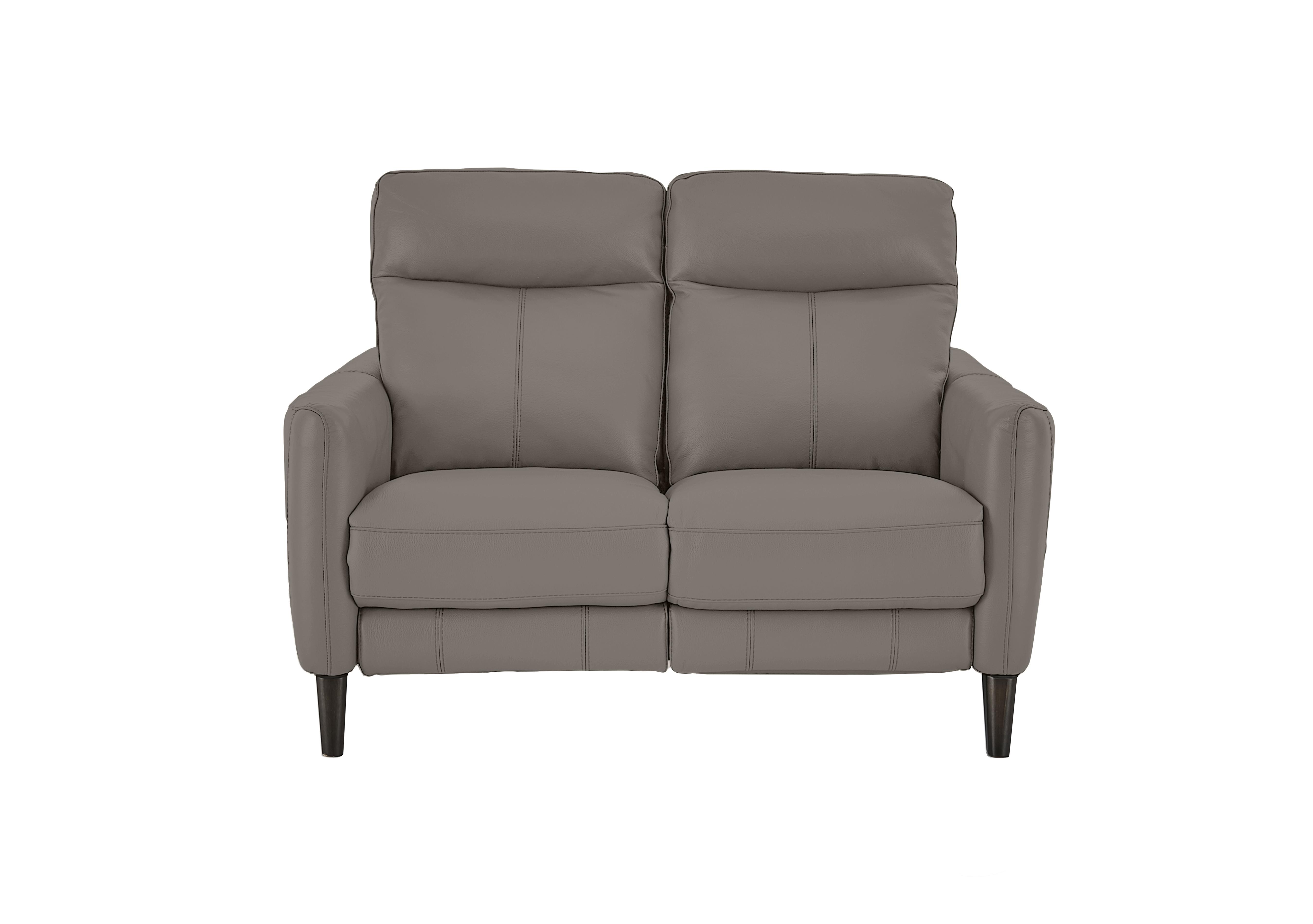 Compact Collection Petit 2 Seater Leather Sofa in Bv-042e Elephant on Furniture Village