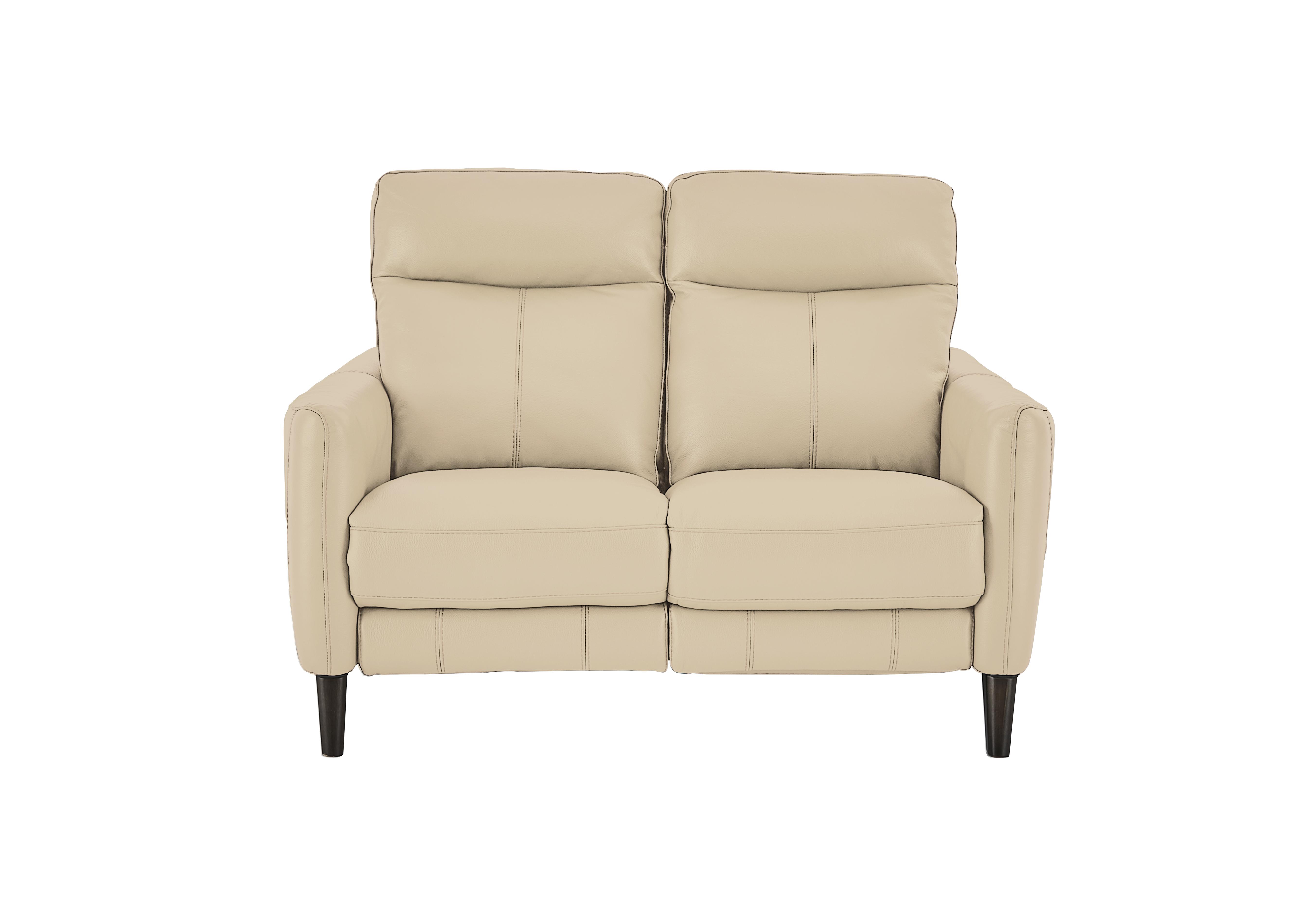 Compact Collection Petit 2 Seater Leather Sofa in Bv-862c Bisque on Furniture Village