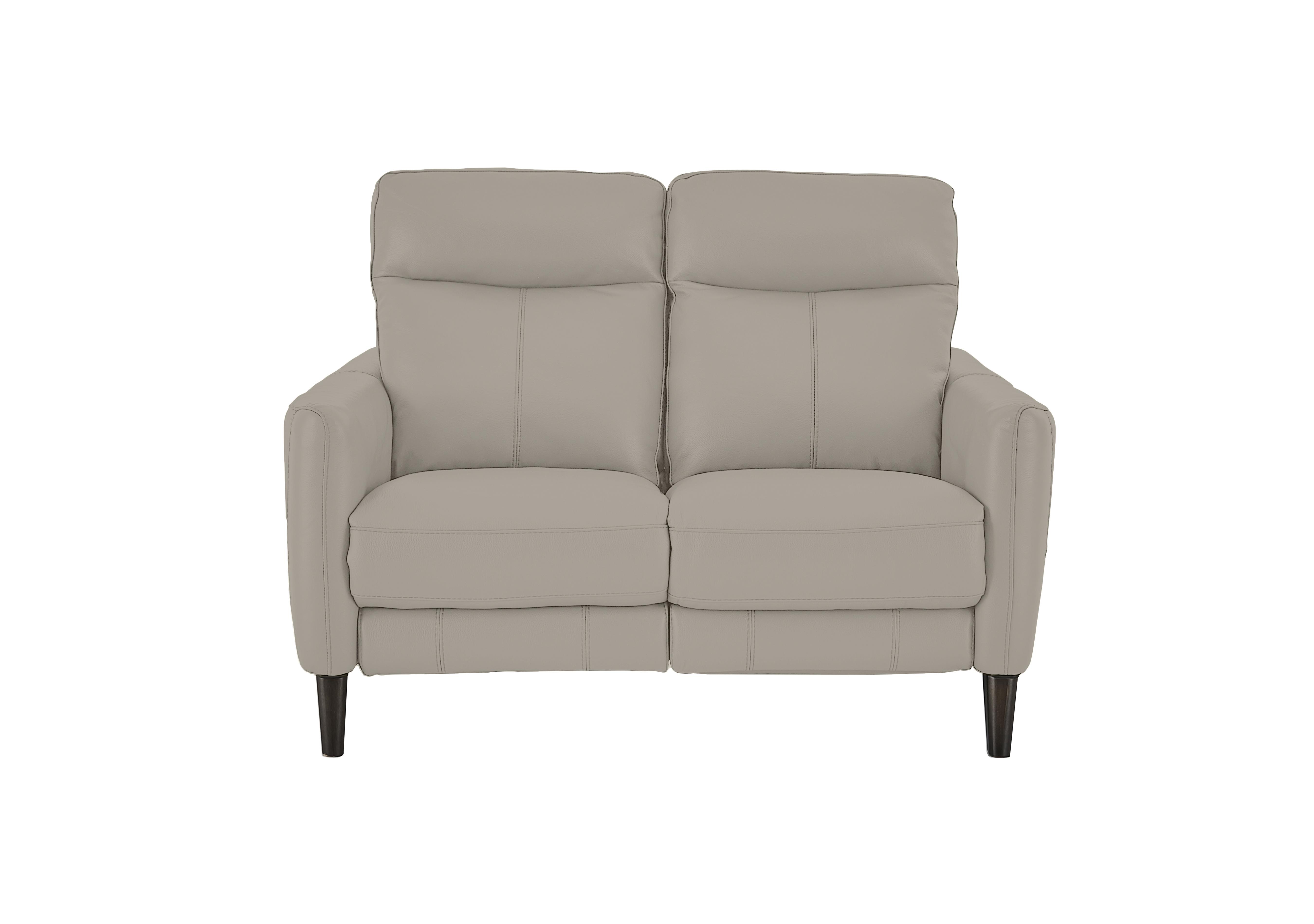 Compact Collection Petit 2 Seater Leather Sofa in Bv-946b Silver Grey on Furniture Village