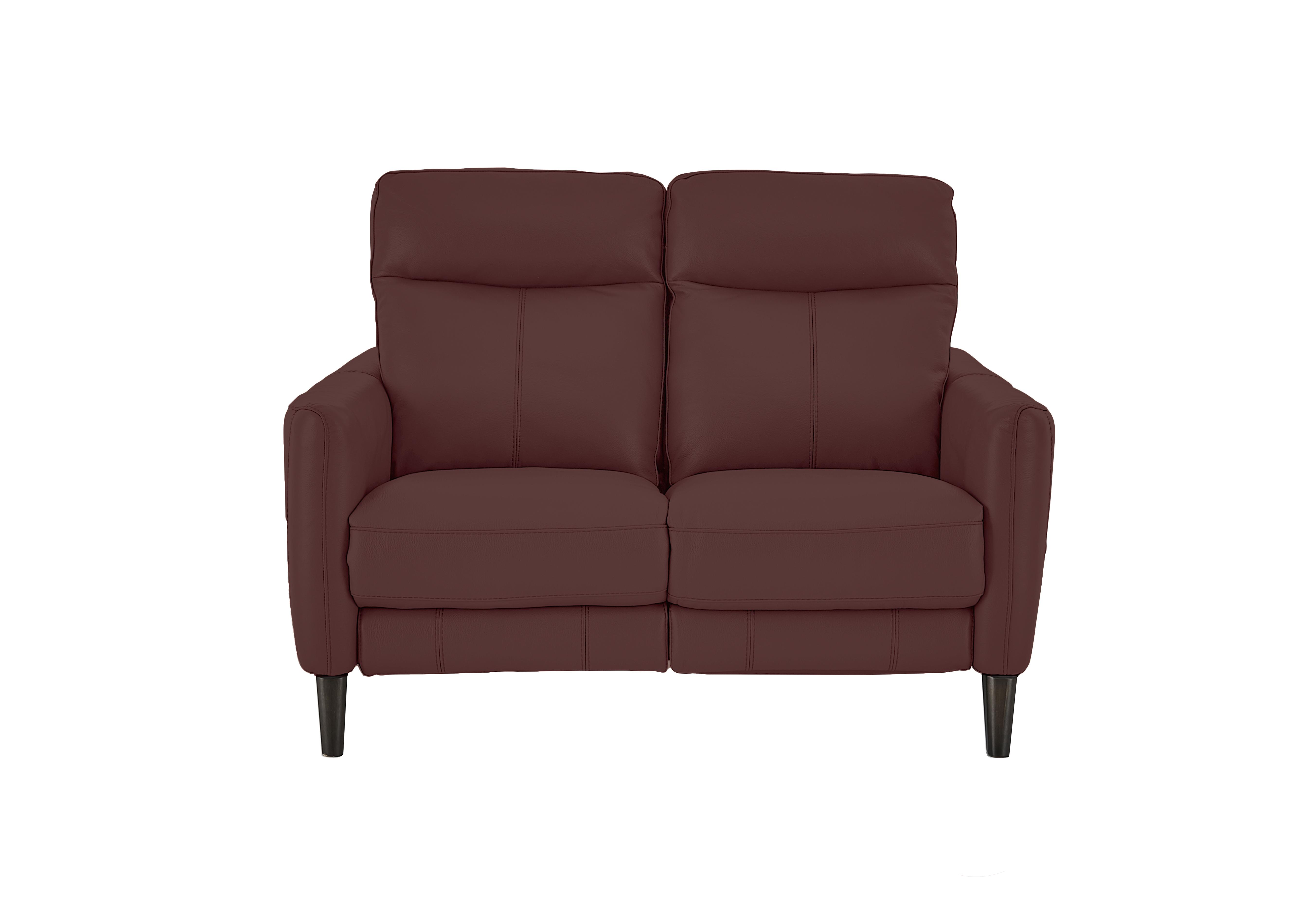 Compact Collection Petit 2 Seater Leather Sofa in Nc-035c Deep Red on Furniture Village