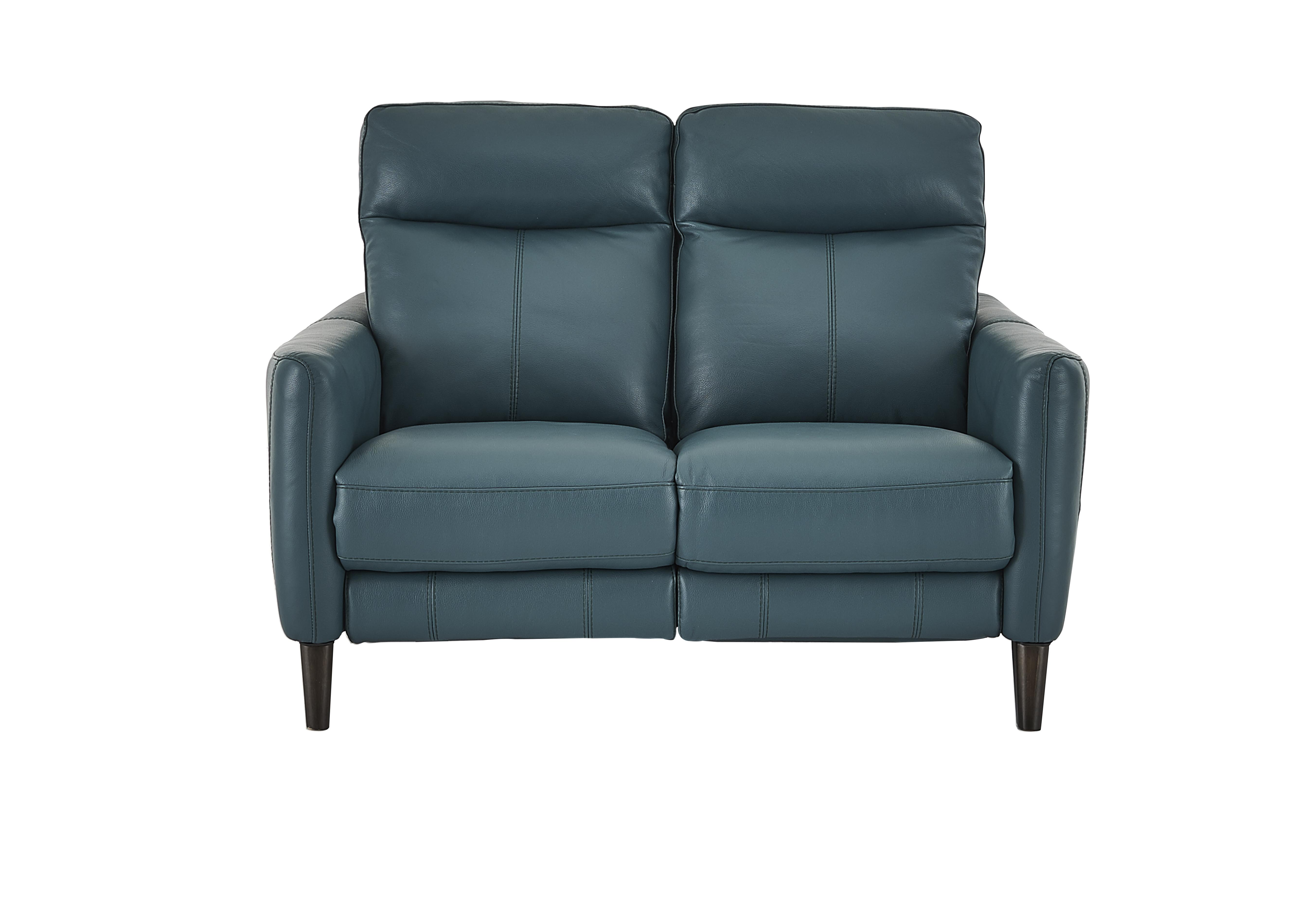 Compact Collection Petit 2 Seater Leather Sofa in Nc-301e Lake Green on Furniture Village