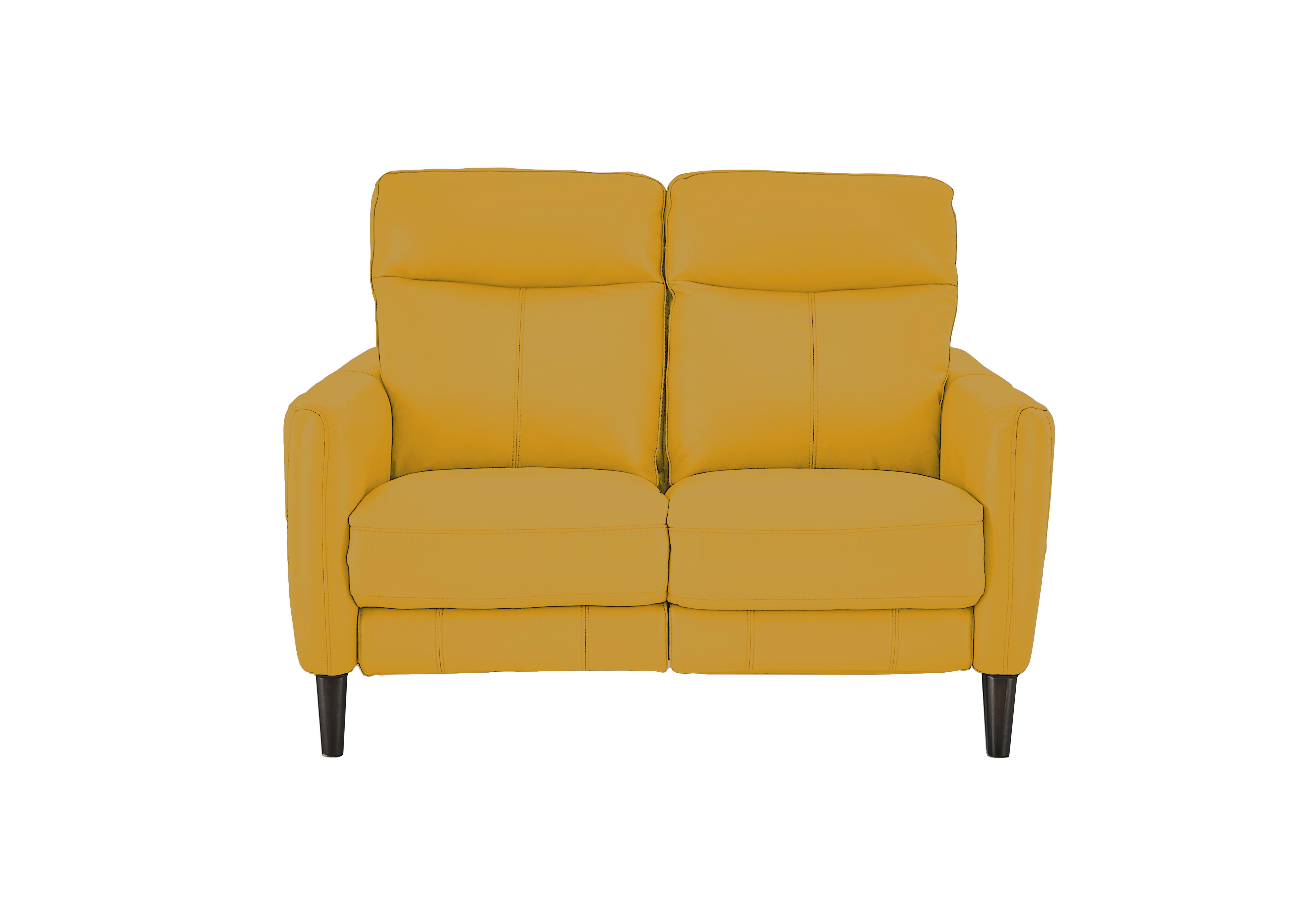 Compact Collection Petit 2 Seater Leather Sofa in Nc-303e Sunflower on Furniture Village