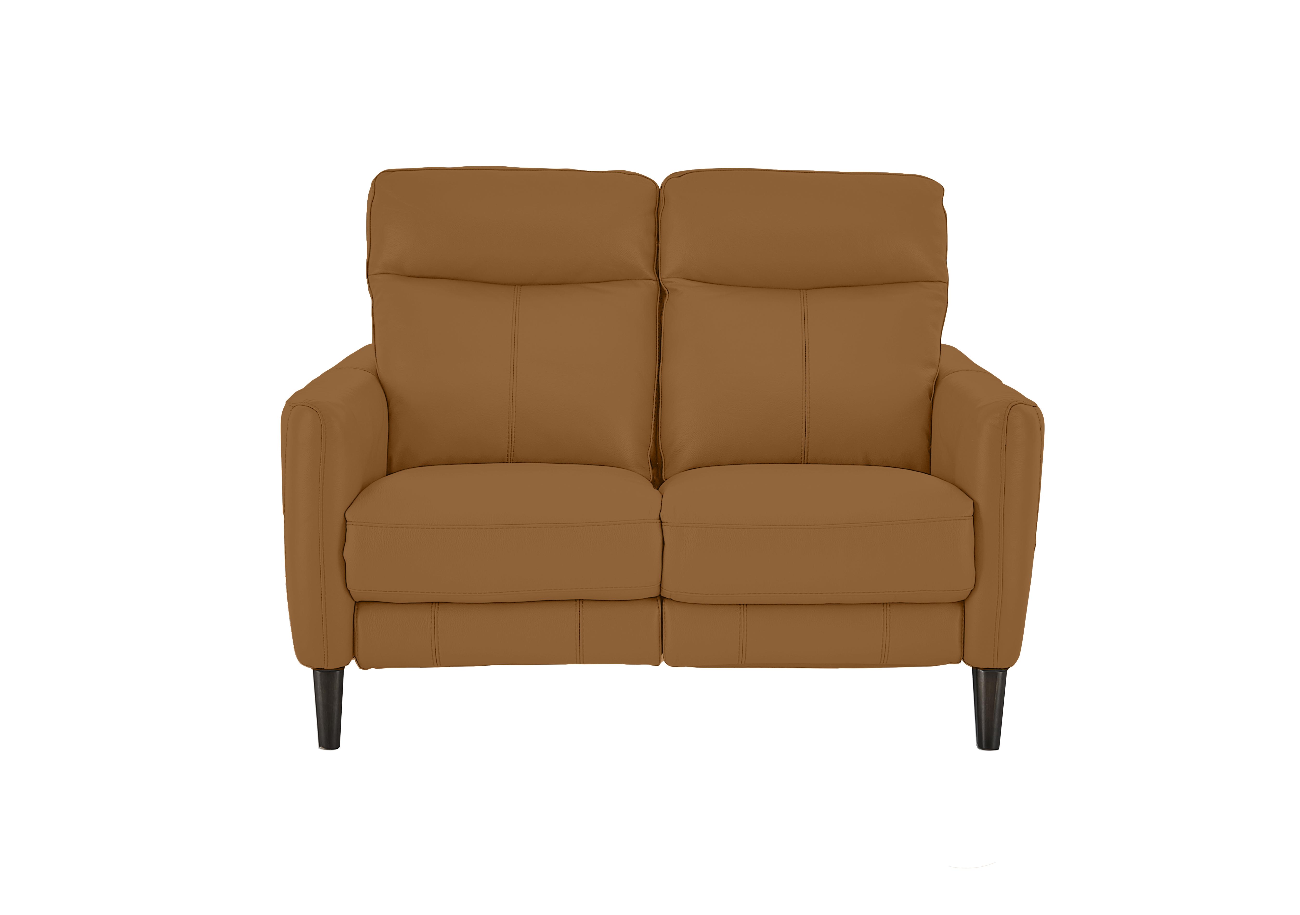 Compact Collection Petit 2 Seater Leather Sofa in Nc-334e Pecan Brown on Furniture Village