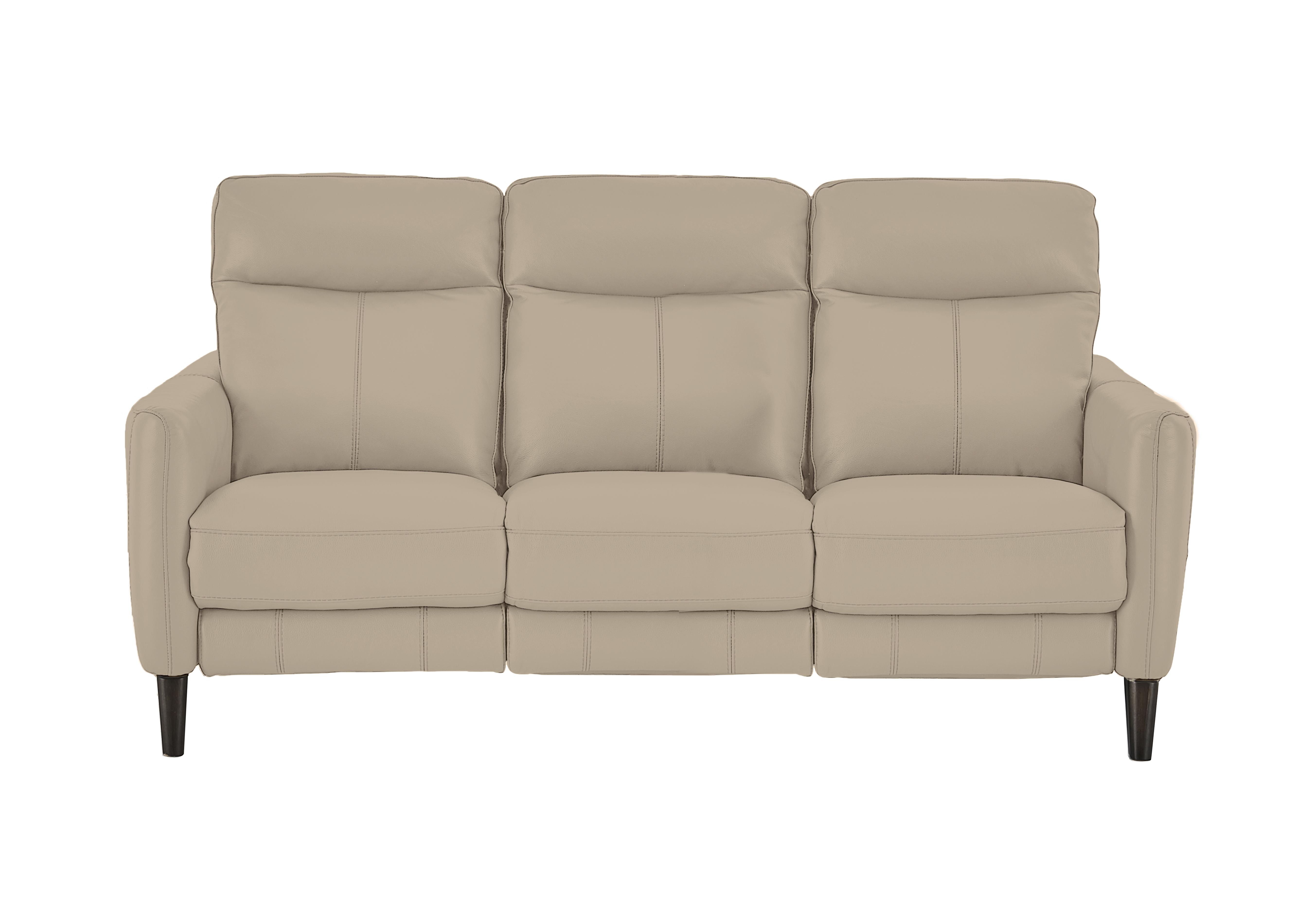 Compact Collection Petit 3 Seater Leather Sofa in Bv-039c Pebble on Furniture Village