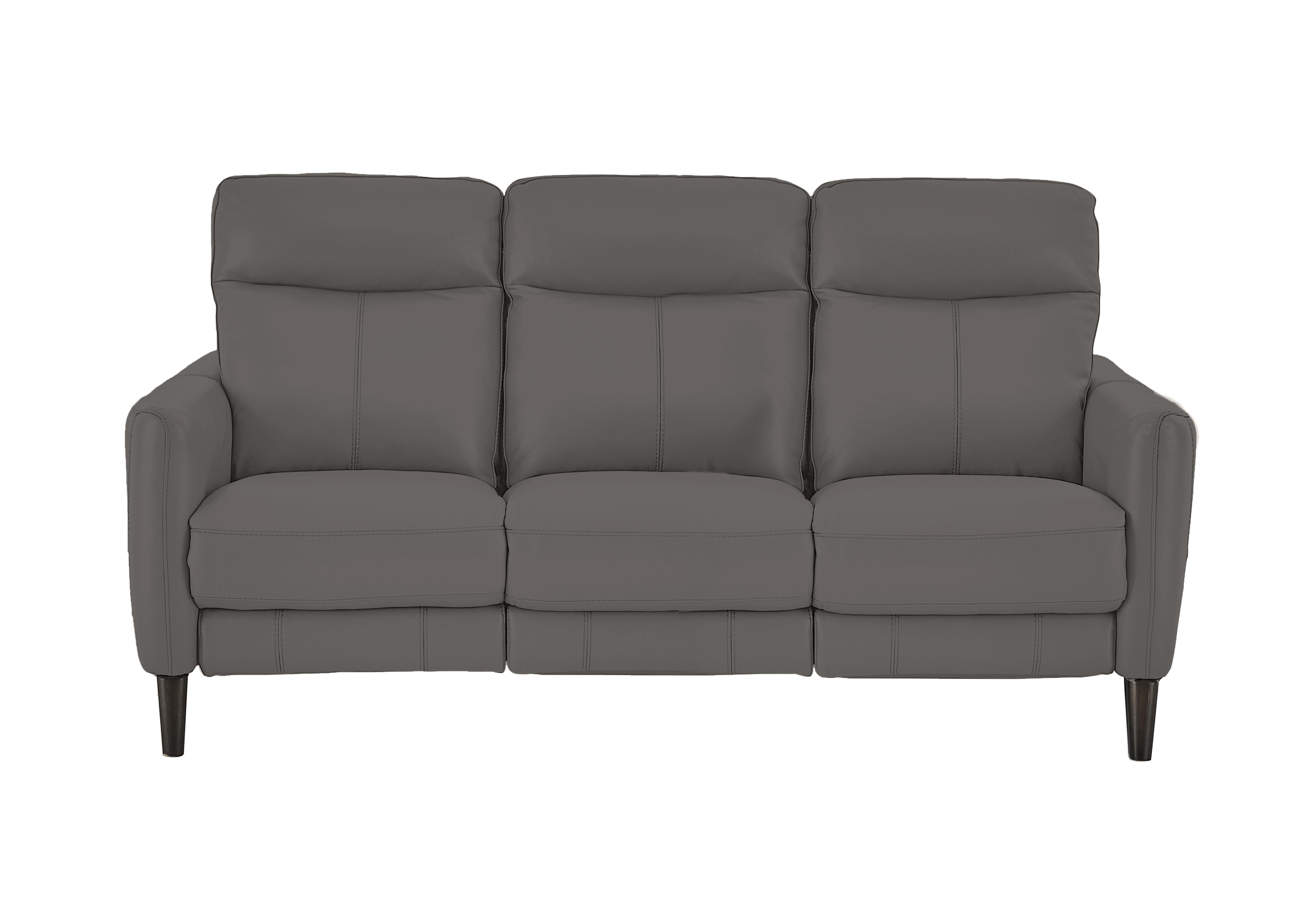 Compact Collection Petit 3 Seater Leather Sofa in Bv-042e Elephant on Furniture Village