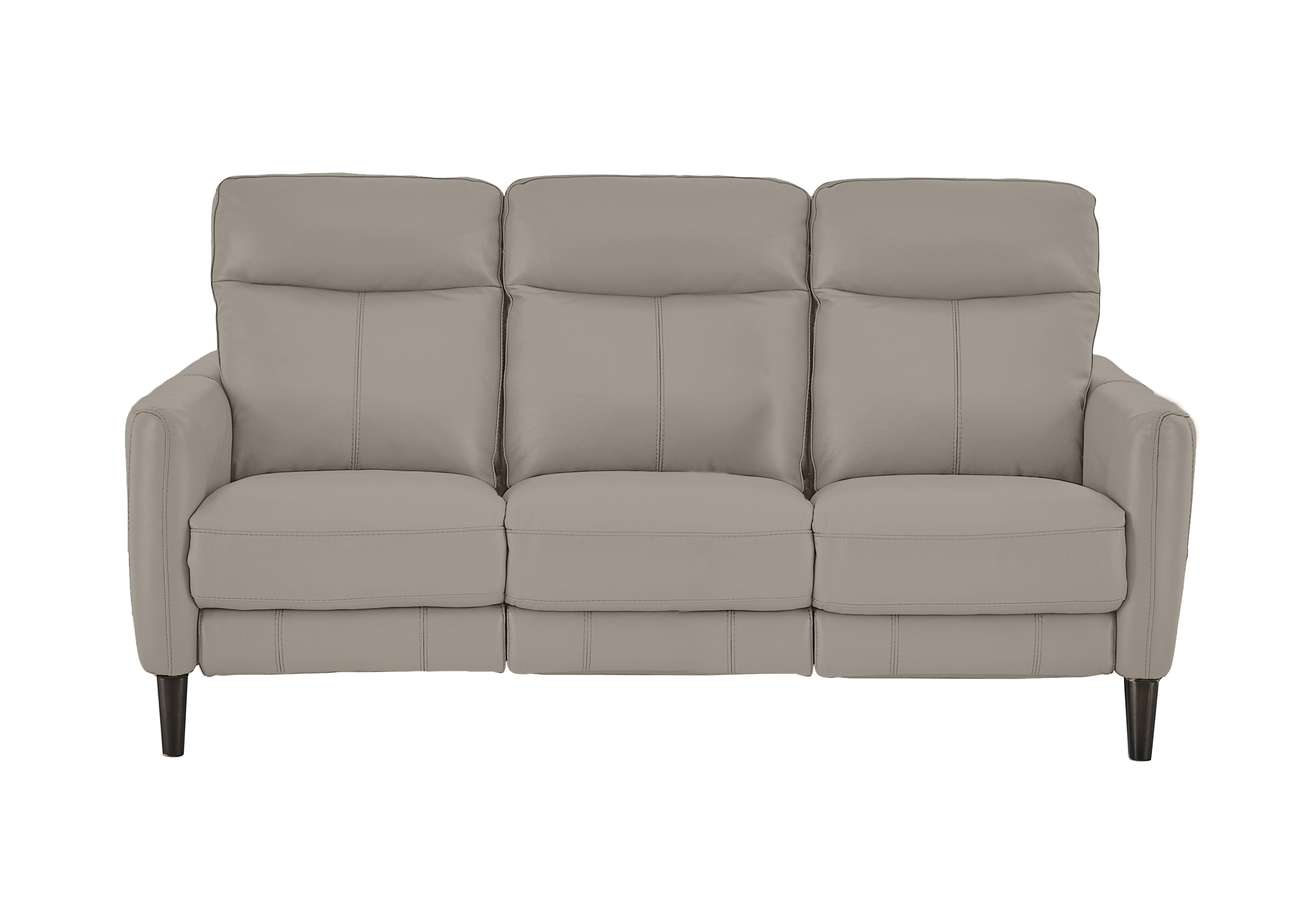 Compact Collection Petit 3 Seater Leather Sofa in Bv-722a Taupe on Furniture Village