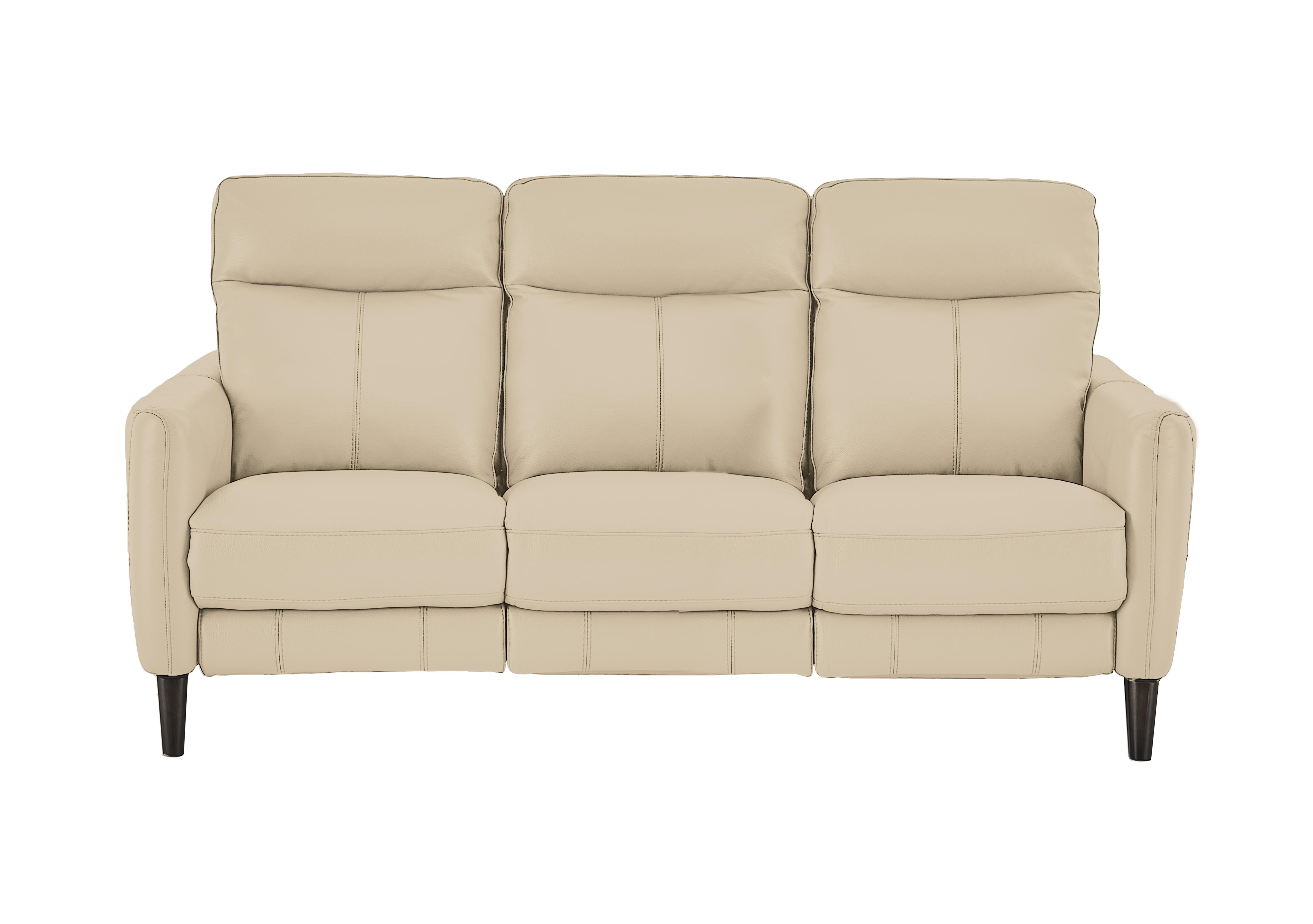 Compact Collection Petit 3 Seater Leather Sofa in Bv-862c Bisque on Furniture Village
