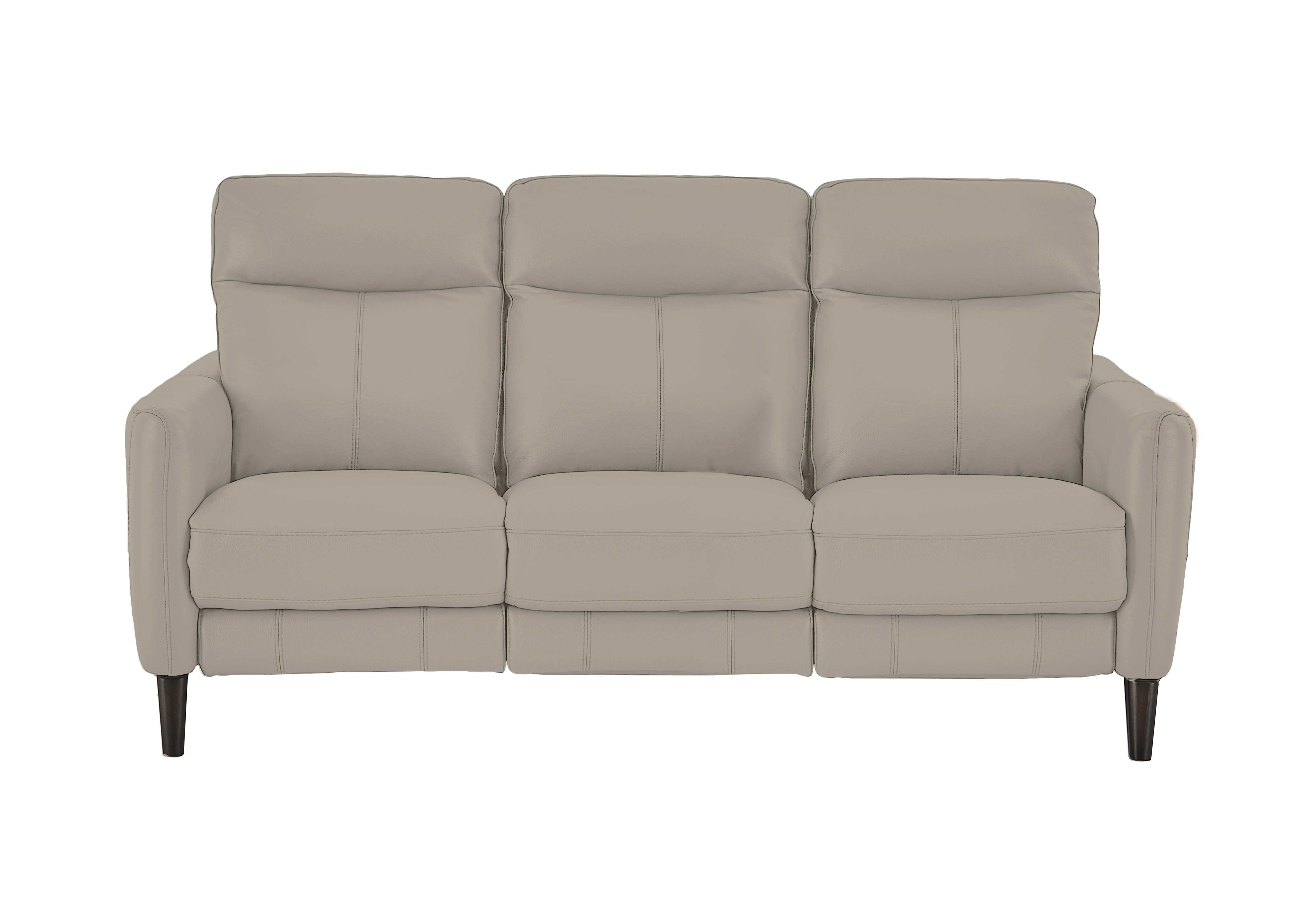 Compact Collection Petit 3 Seater Leather Sofa in Bv-946b Silver Grey on Furniture Village