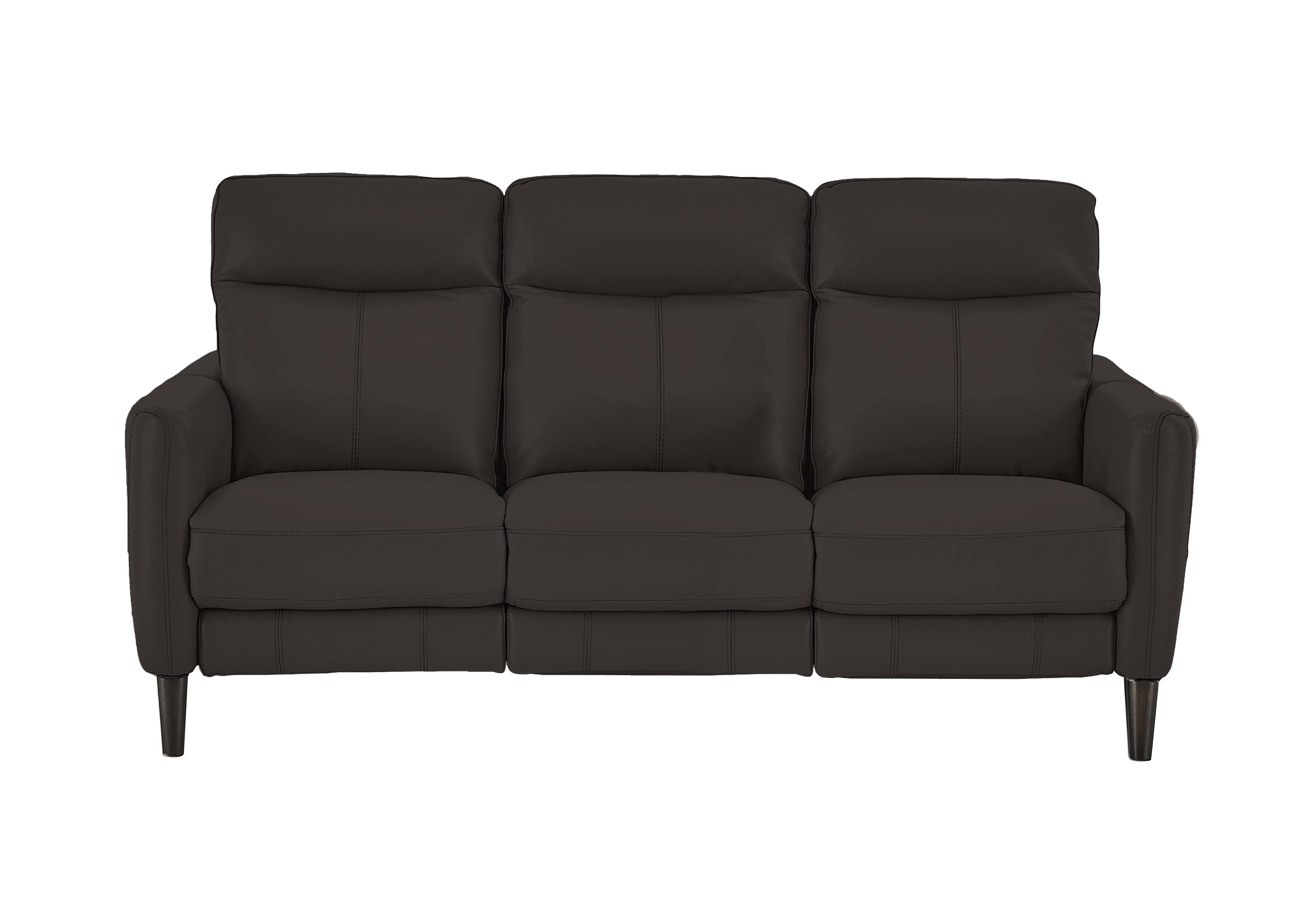 Compact Collection Petit 3 Seater Leather Sofa in Nc-037c Walnut on Furniture Village