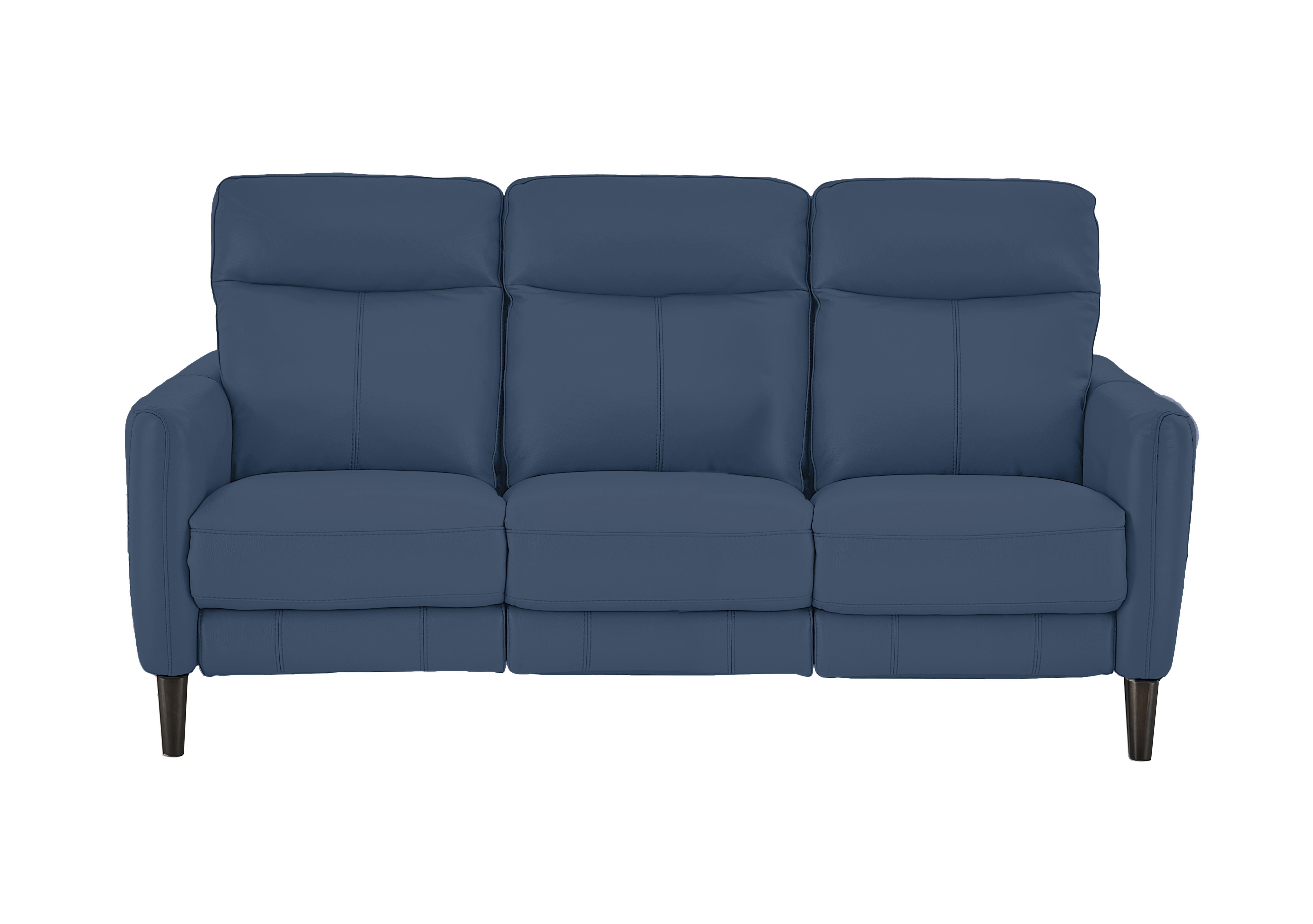 Compact Collection Petit 3 Seater Leather Sofa in Nc-284e Carribean Sea on Furniture Village