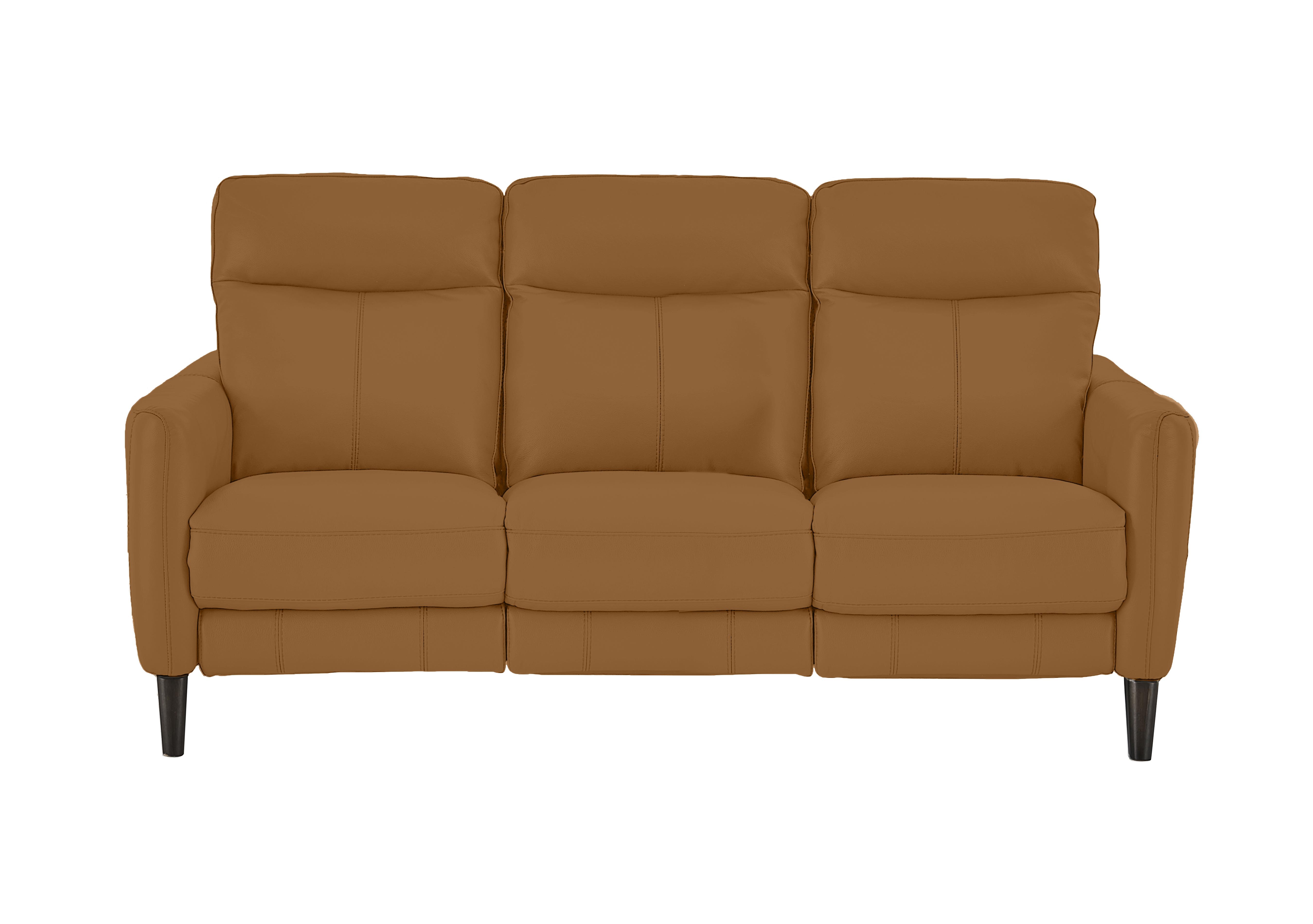 Compact Collection Petit 3 Seater Leather Sofa in Nc-334e Pecan Brown on Furniture Village