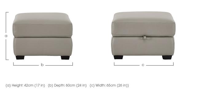 Compact Collection Petit Leather Storage Footstool in  on Furniture Village