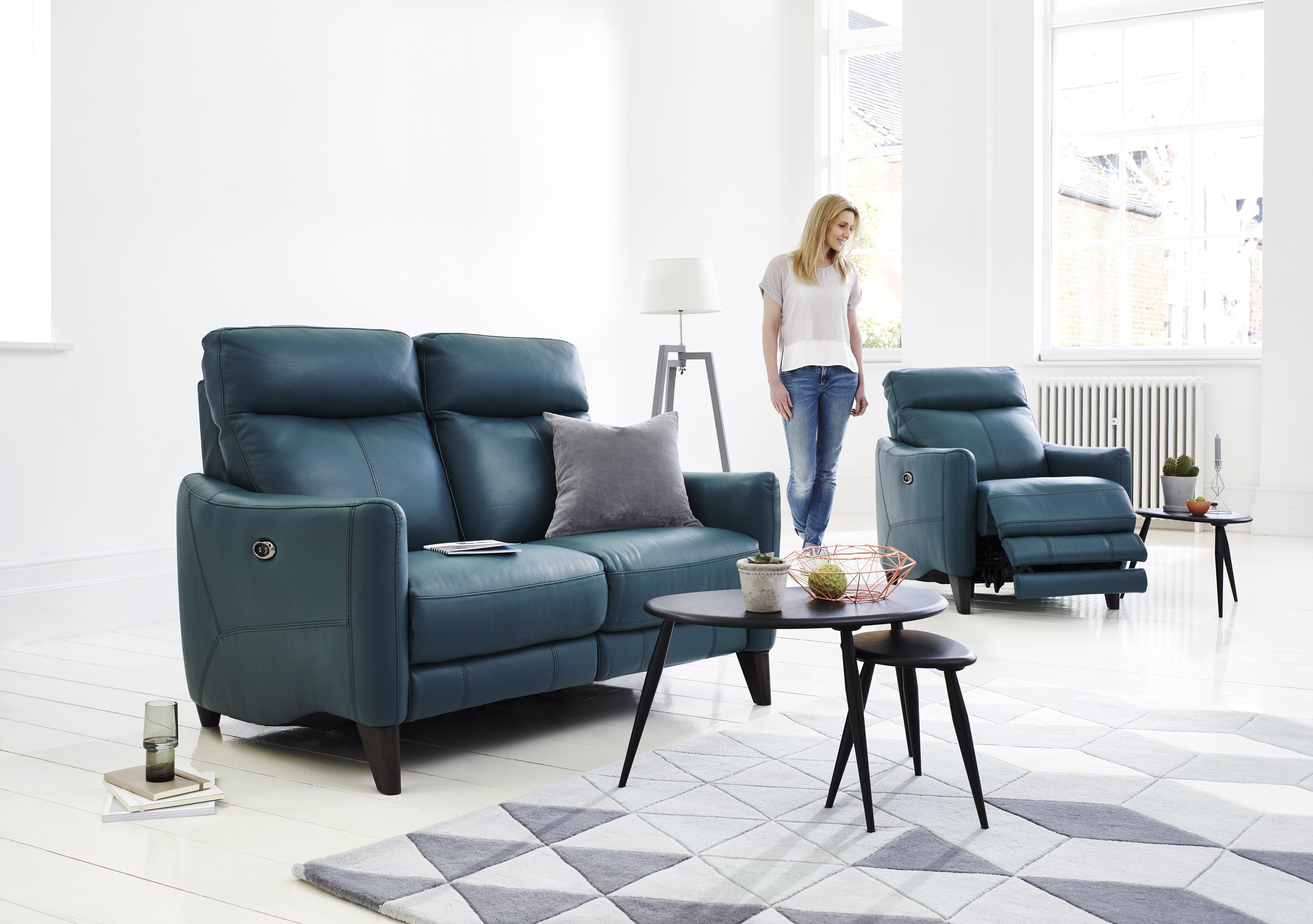 Compact Collection Petit Leather Storage Footstool in  on Furniture Village