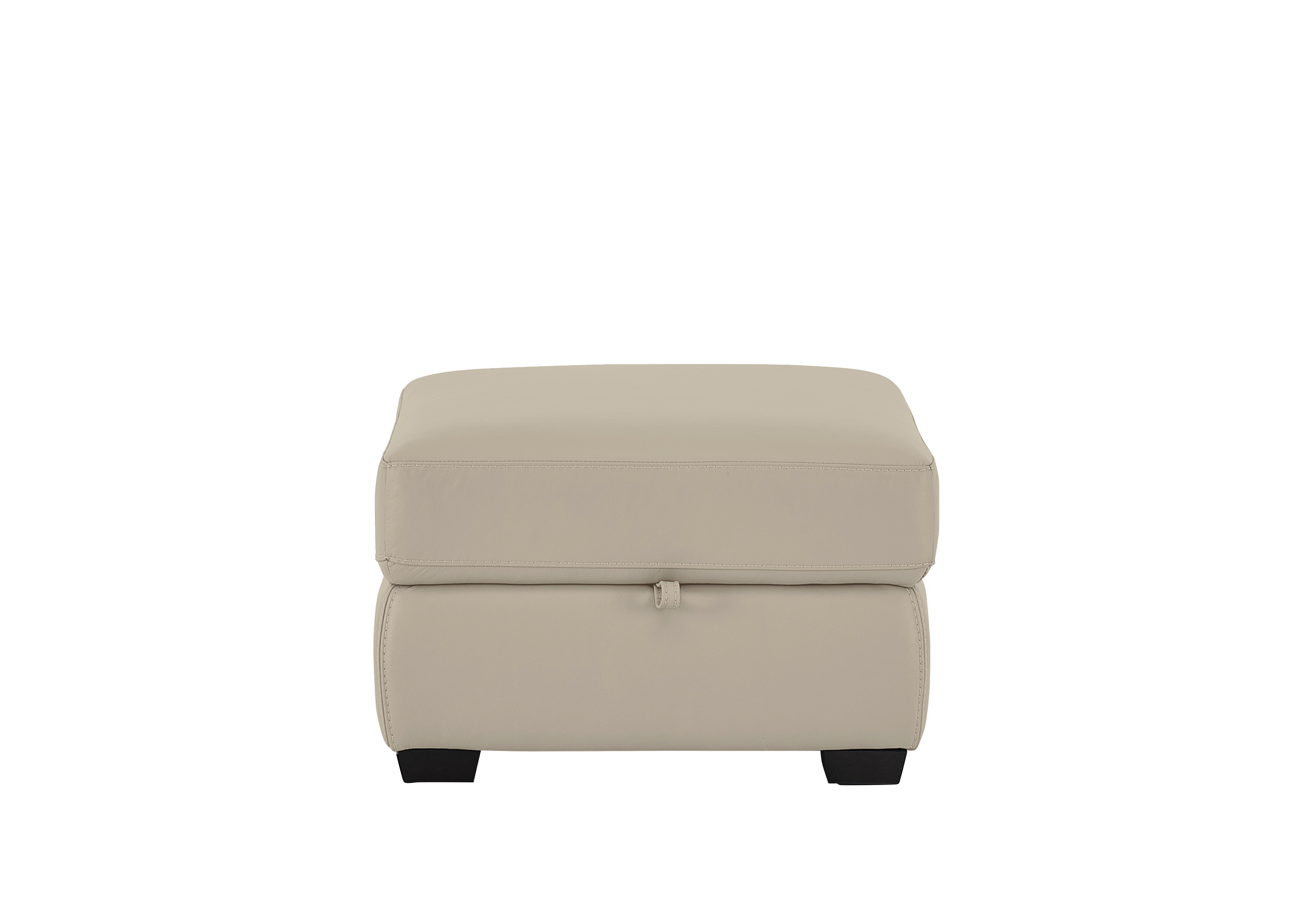 Compact Collection Petit Leather Storage Footstool in Bv-041e Dapple Grey on Furniture Village