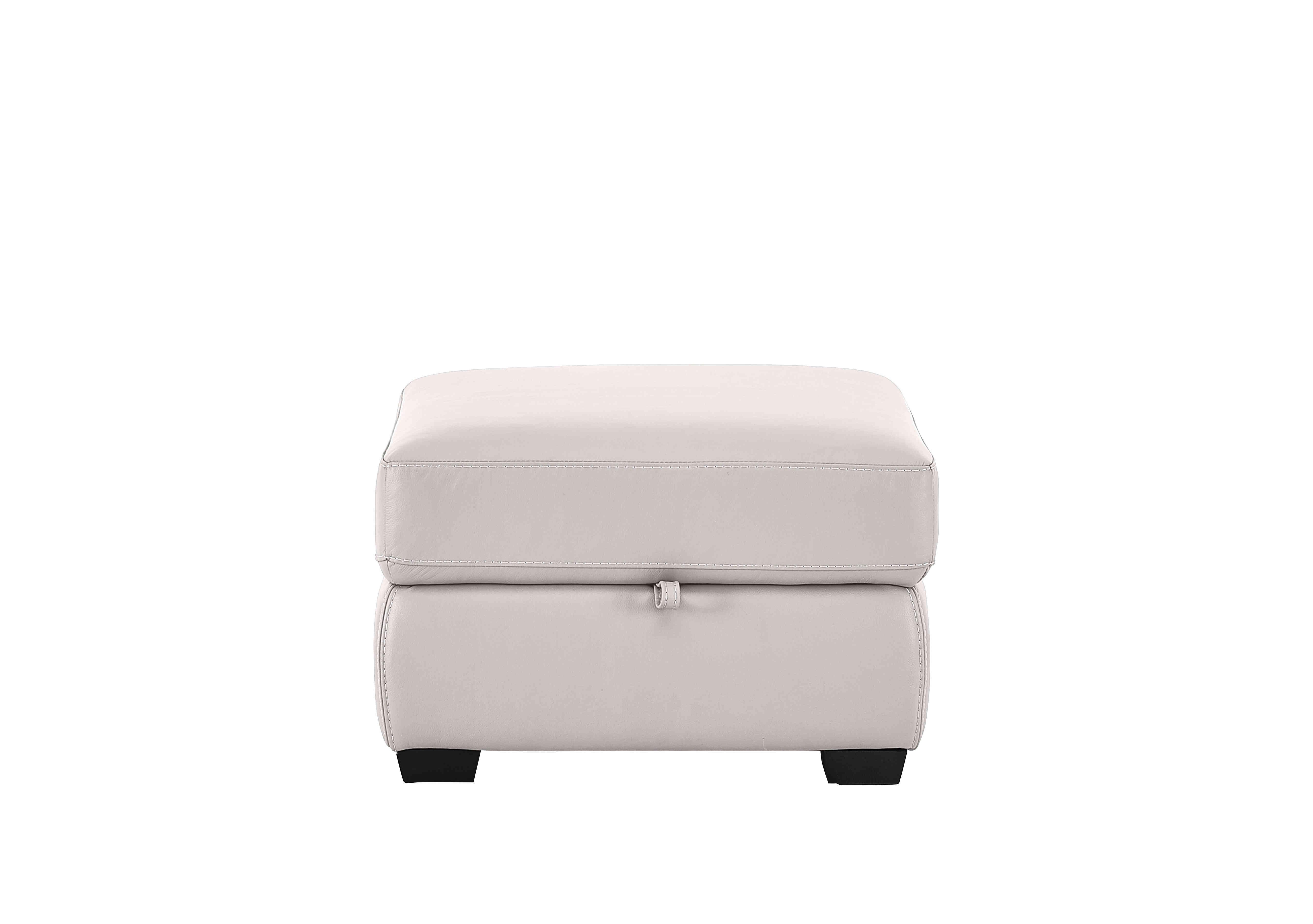 Compact Collection Petit Leather Storage Footstool in Bv-156e Frost on Furniture Village
