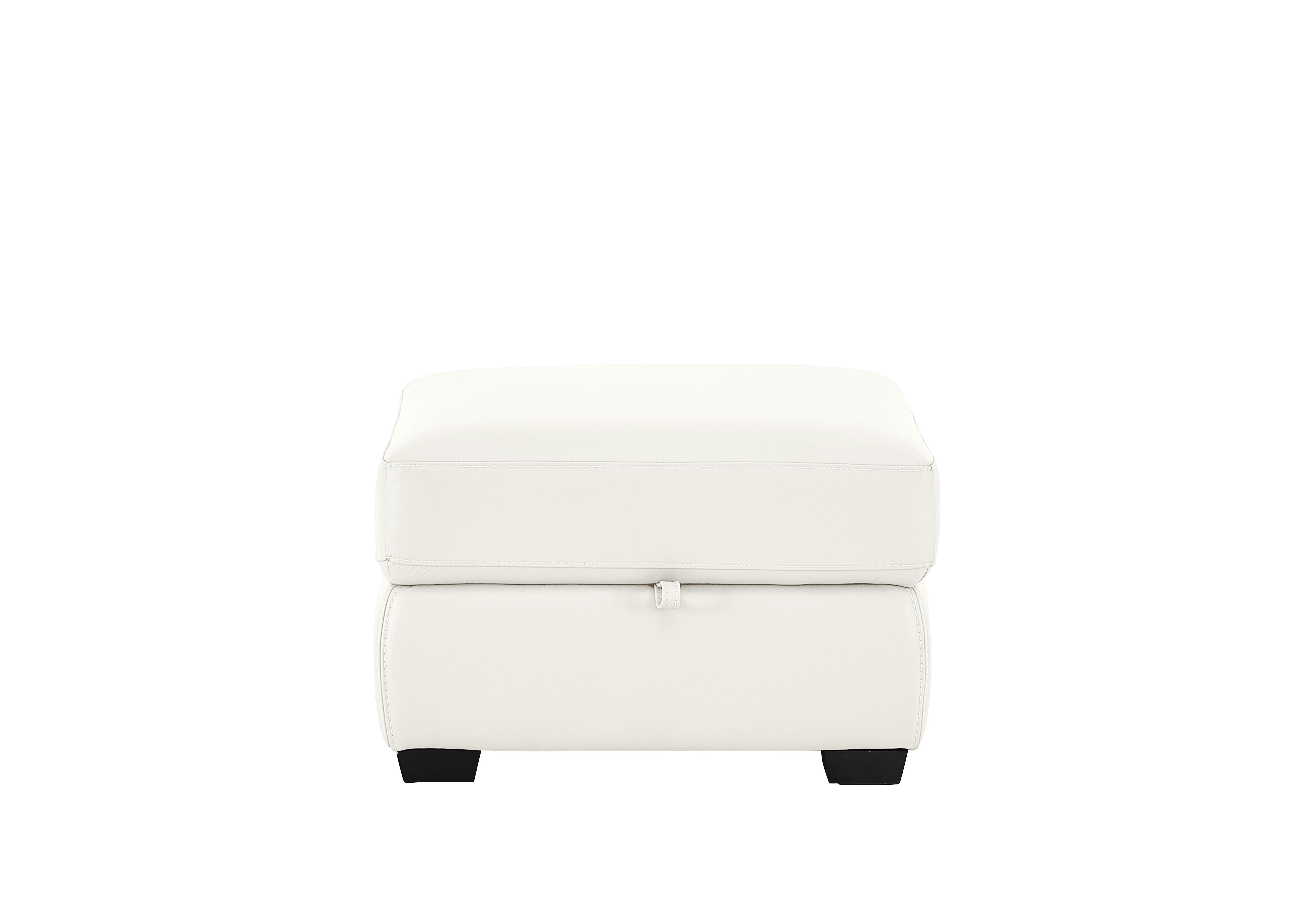 Compact Collection Petit Leather Storage Footstool in Bv-744d Star White on Furniture Village