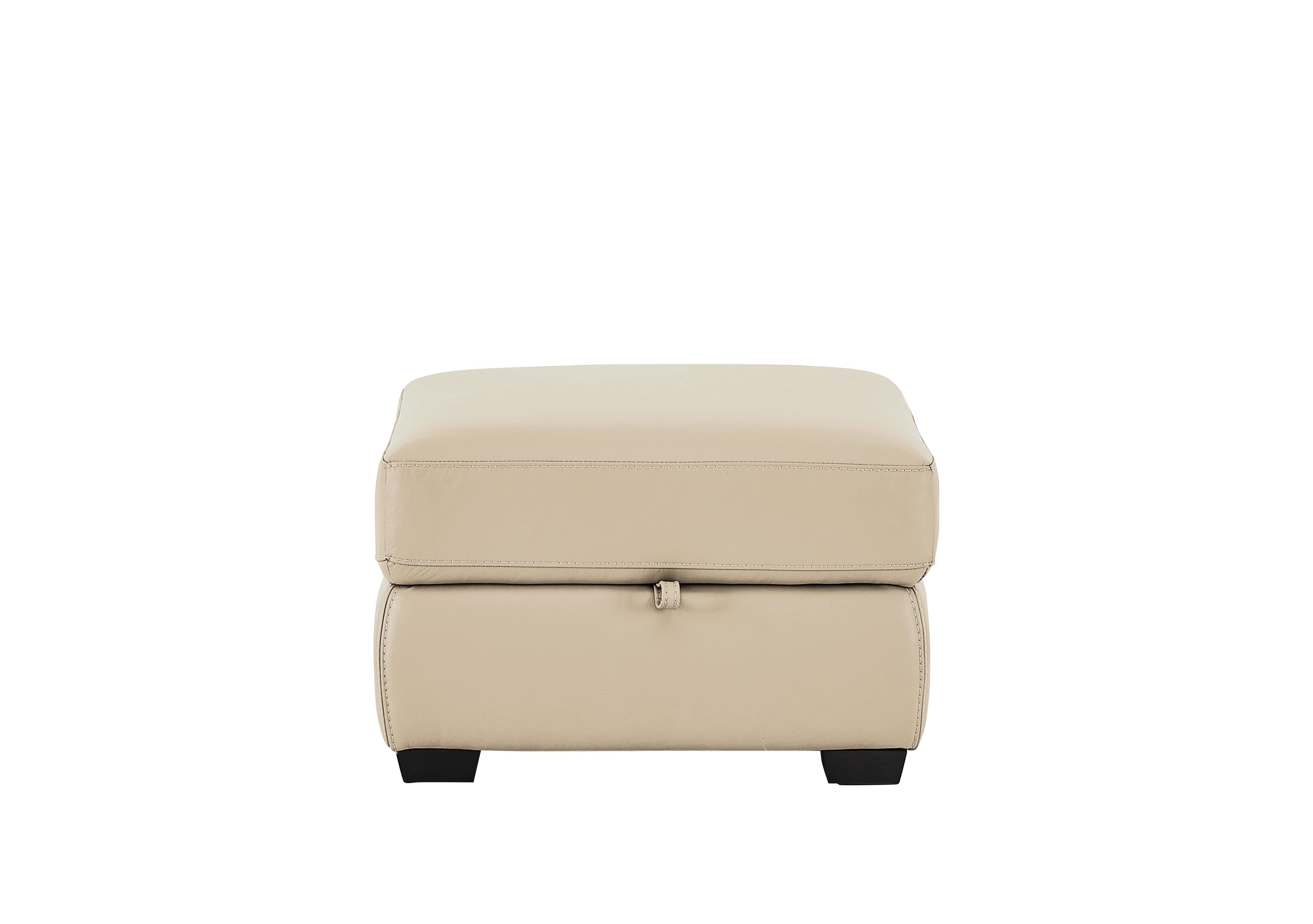 Compact Collection Petit Leather Storage Footstool in Bv-862c Bisque on Furniture Village