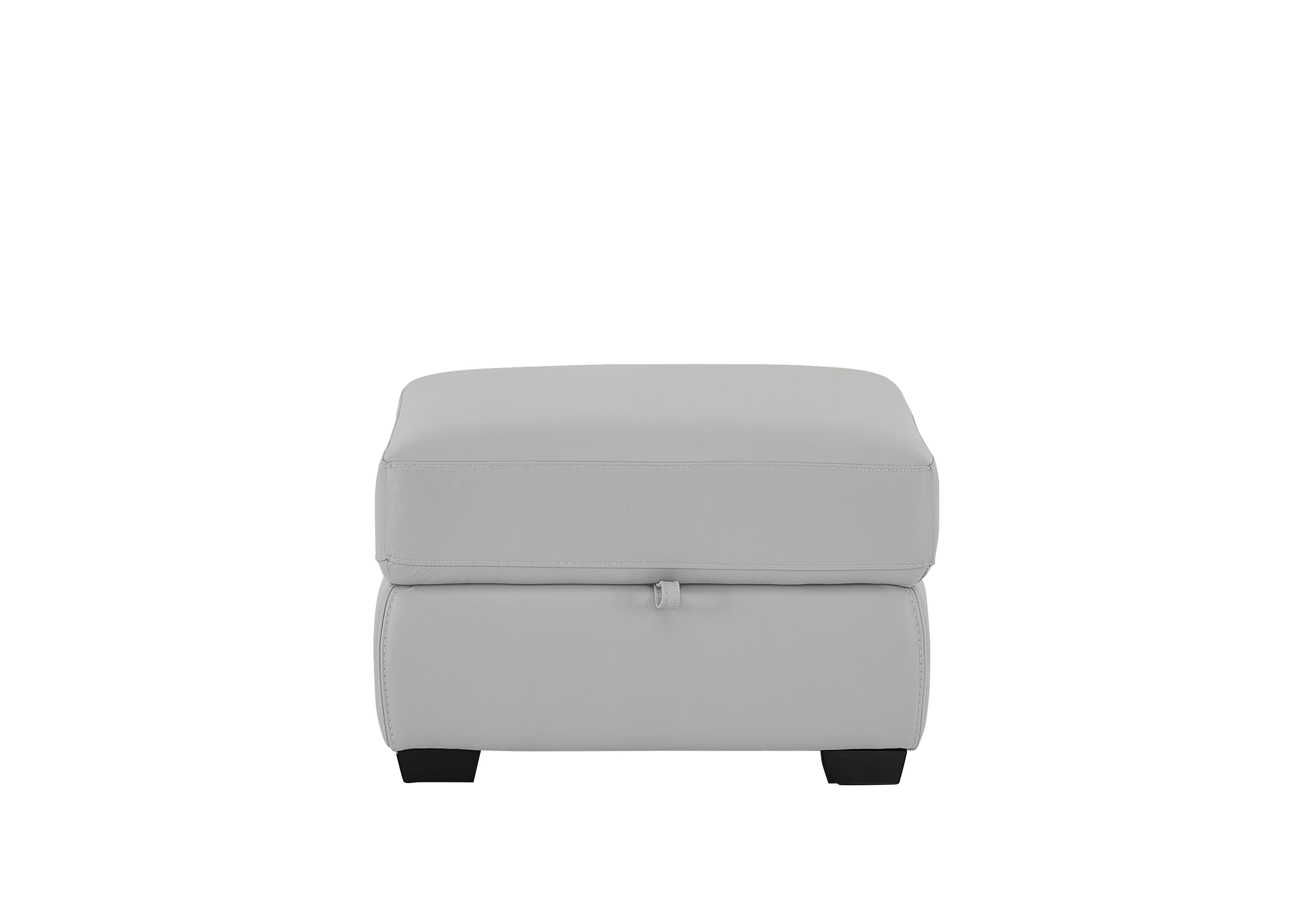 Compact Collection Petit Leather Storage Footstool in Hw-251e Grey on Furniture Village