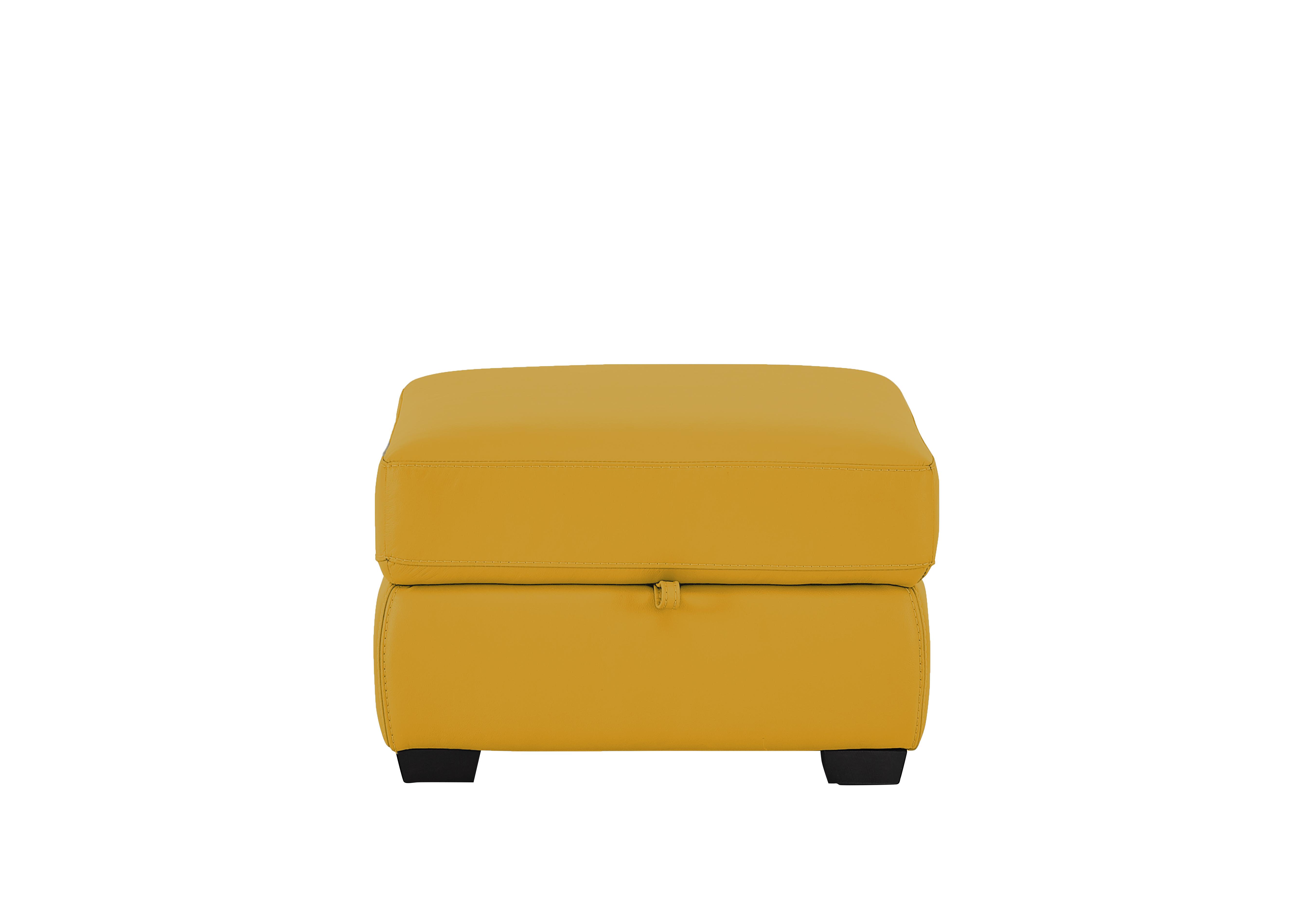 Compact Collection Petit Leather Storage Footstool in Nc-303e Sunflower on Furniture Village