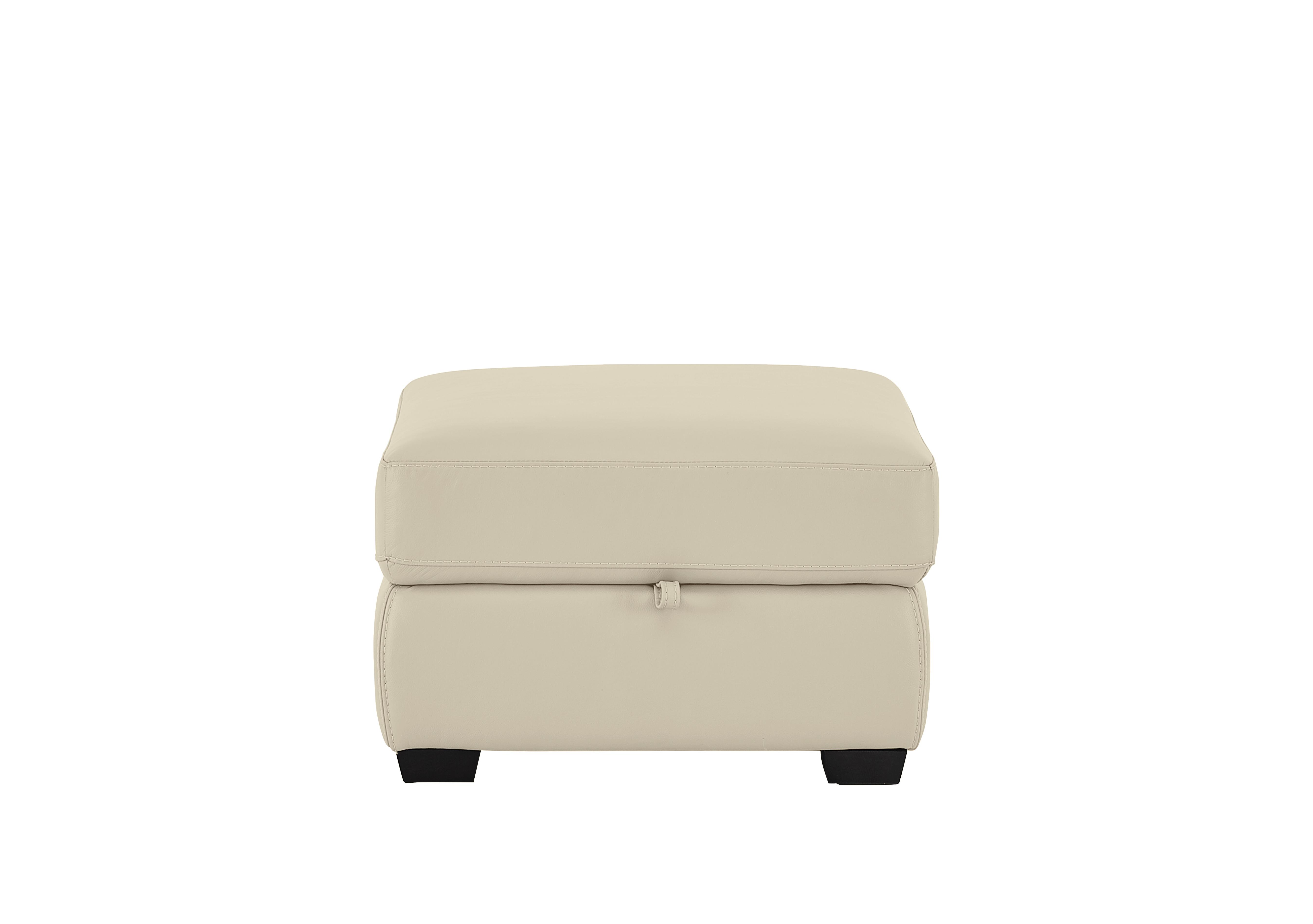 Compact Collection Petit Leather Storage Footstool in Nc-862c Bisque on Furniture Village