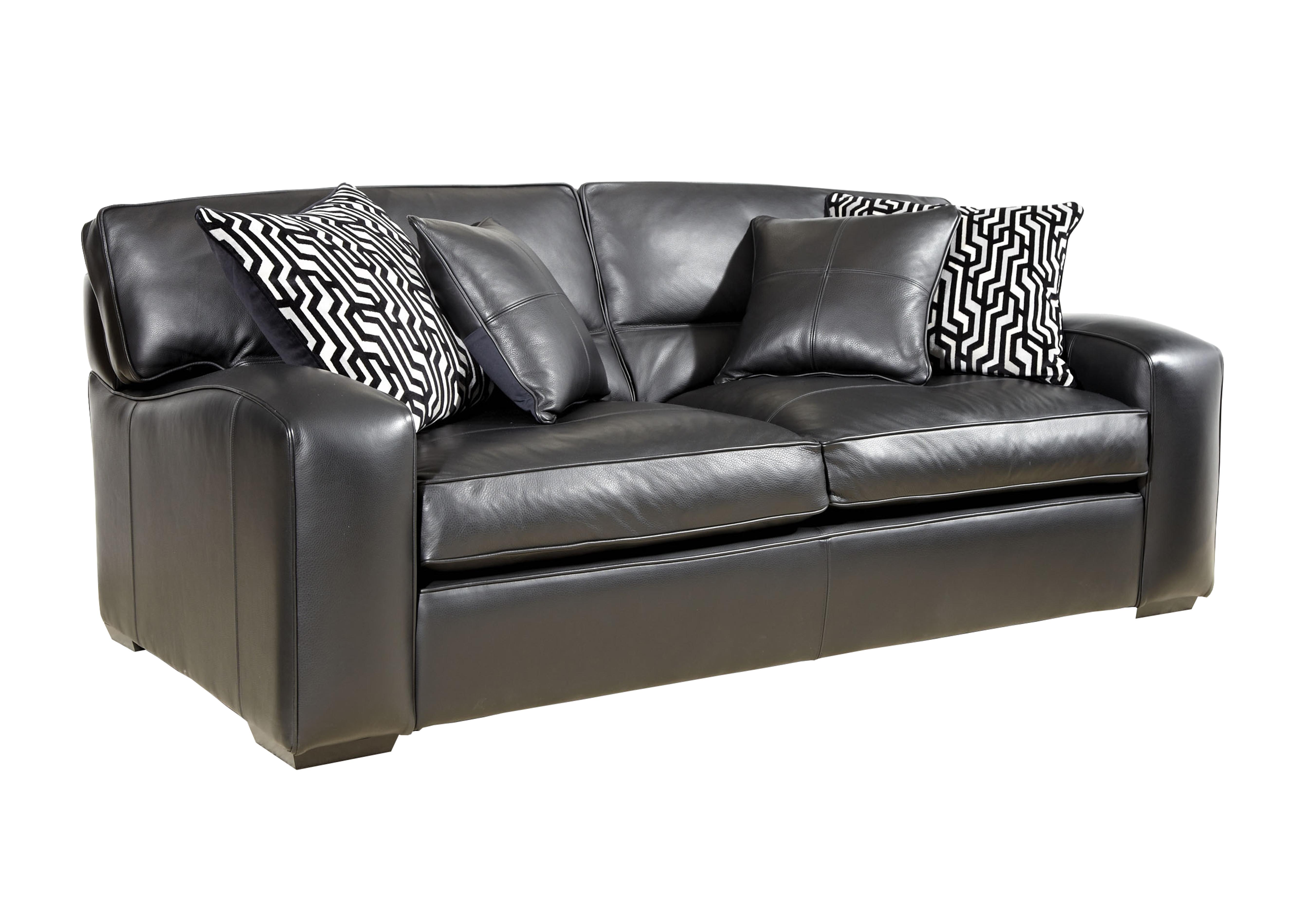 Liberty 4 Seater Leather Sofa in Tusk Nero on Furniture Village