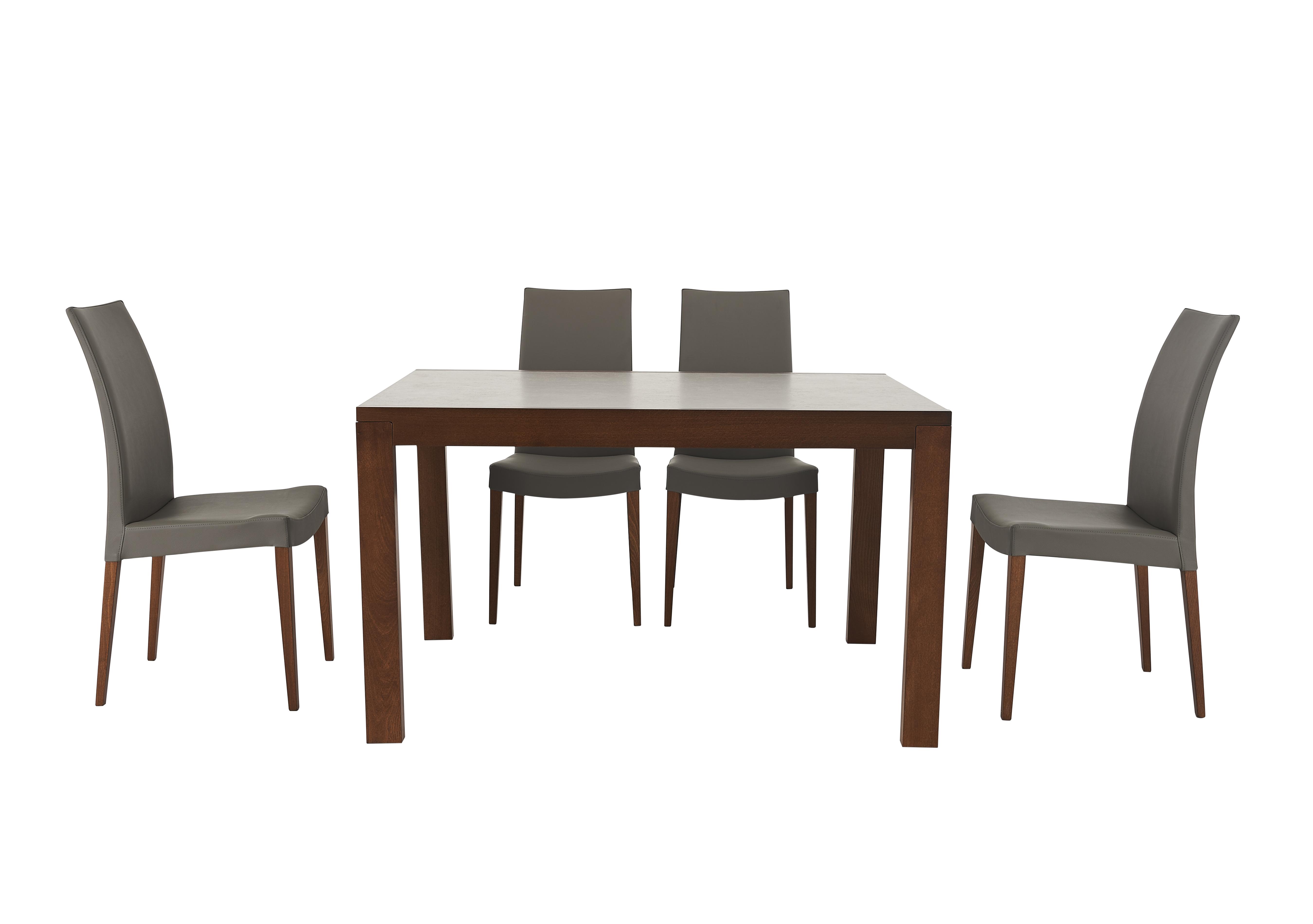 Smart Extending Dining Table with 4 Chairs in Taupe Ekos Pu G8q on Furniture Village