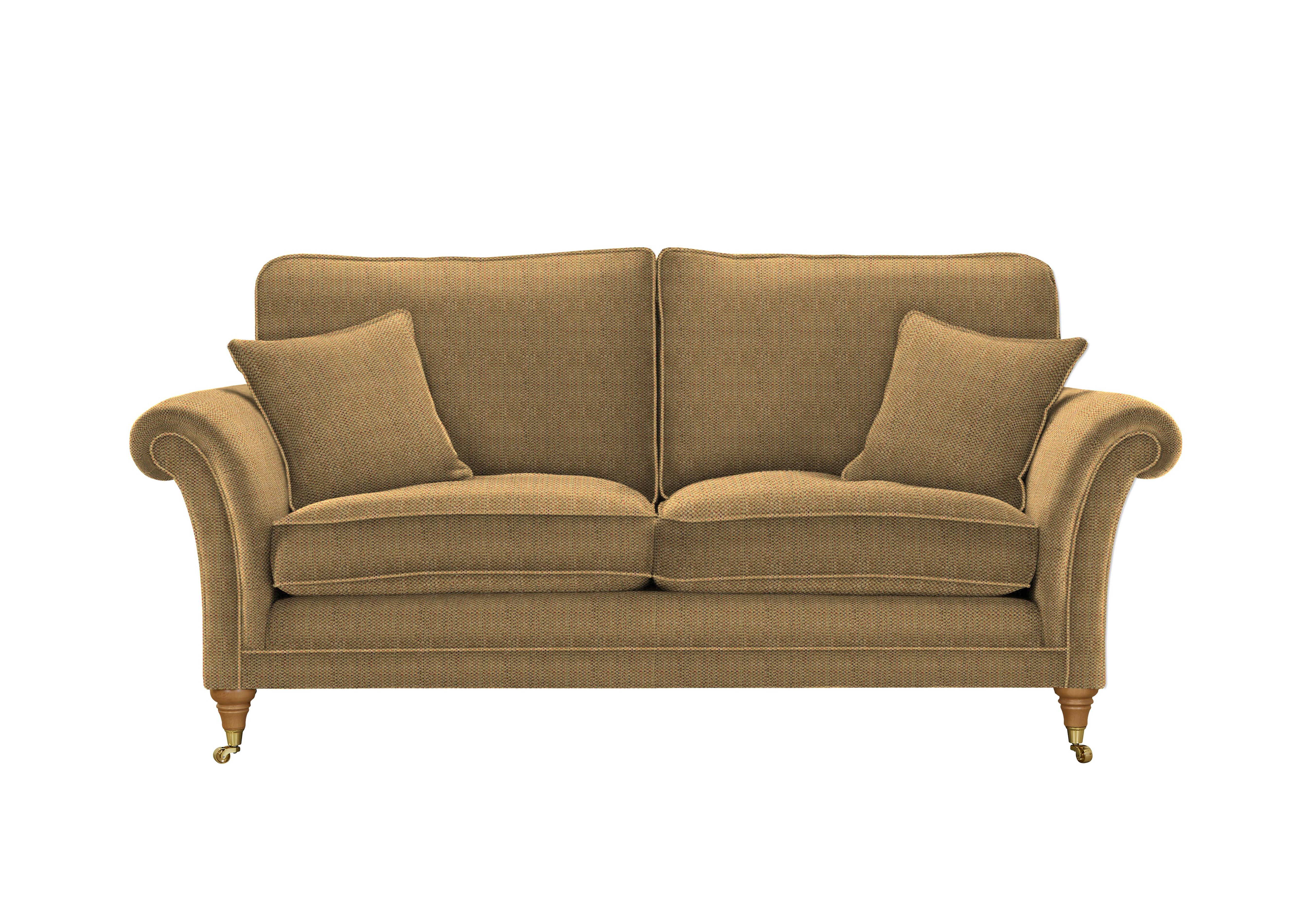 Burghley Large 2 Seater Fabric Sofa in 50027-0318 Baslow Plain Gold on Furniture Village