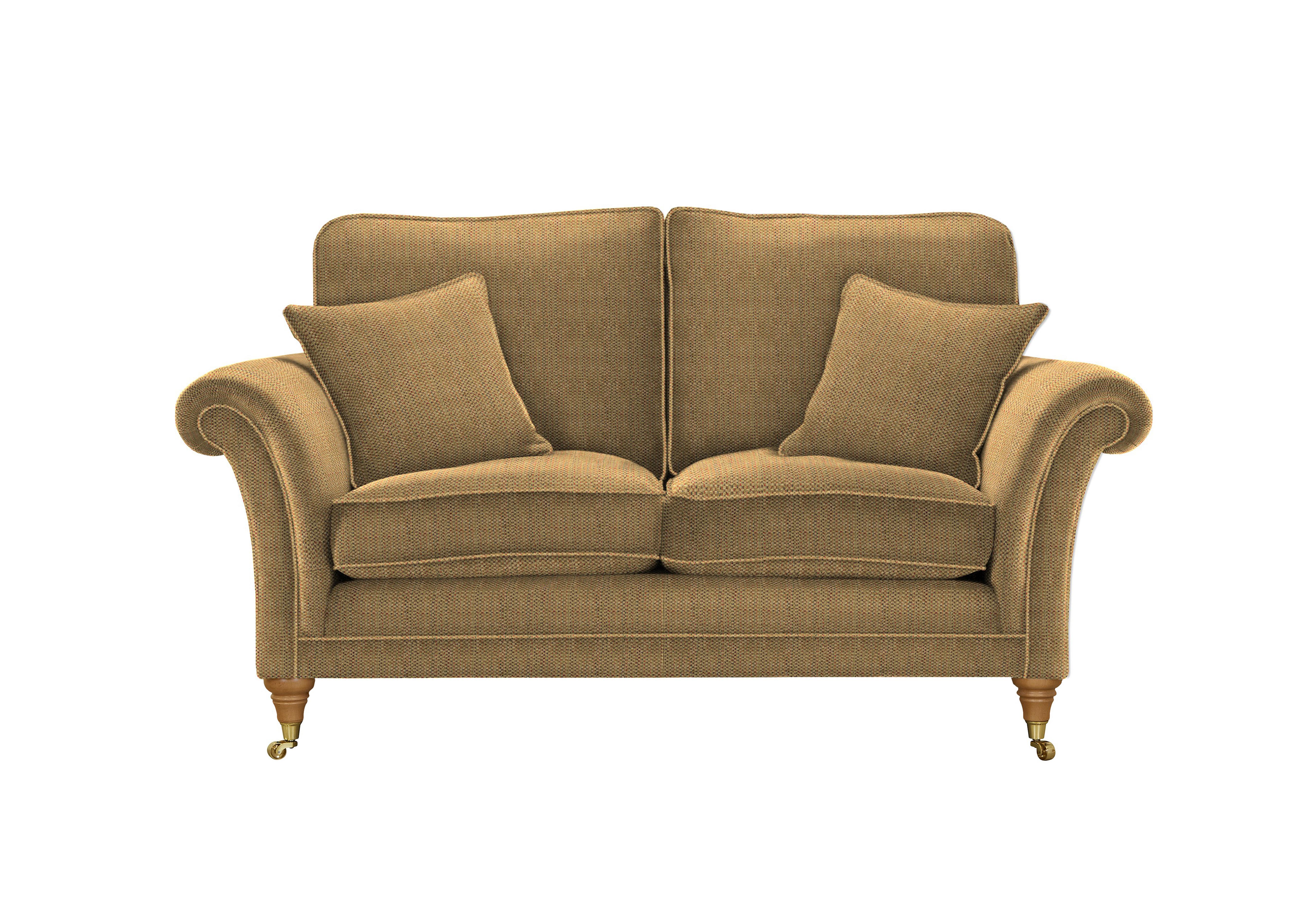 Burghley 2 Seater Fabric Sofa in 50027-0318 Baslow Plain Gold on Furniture Village