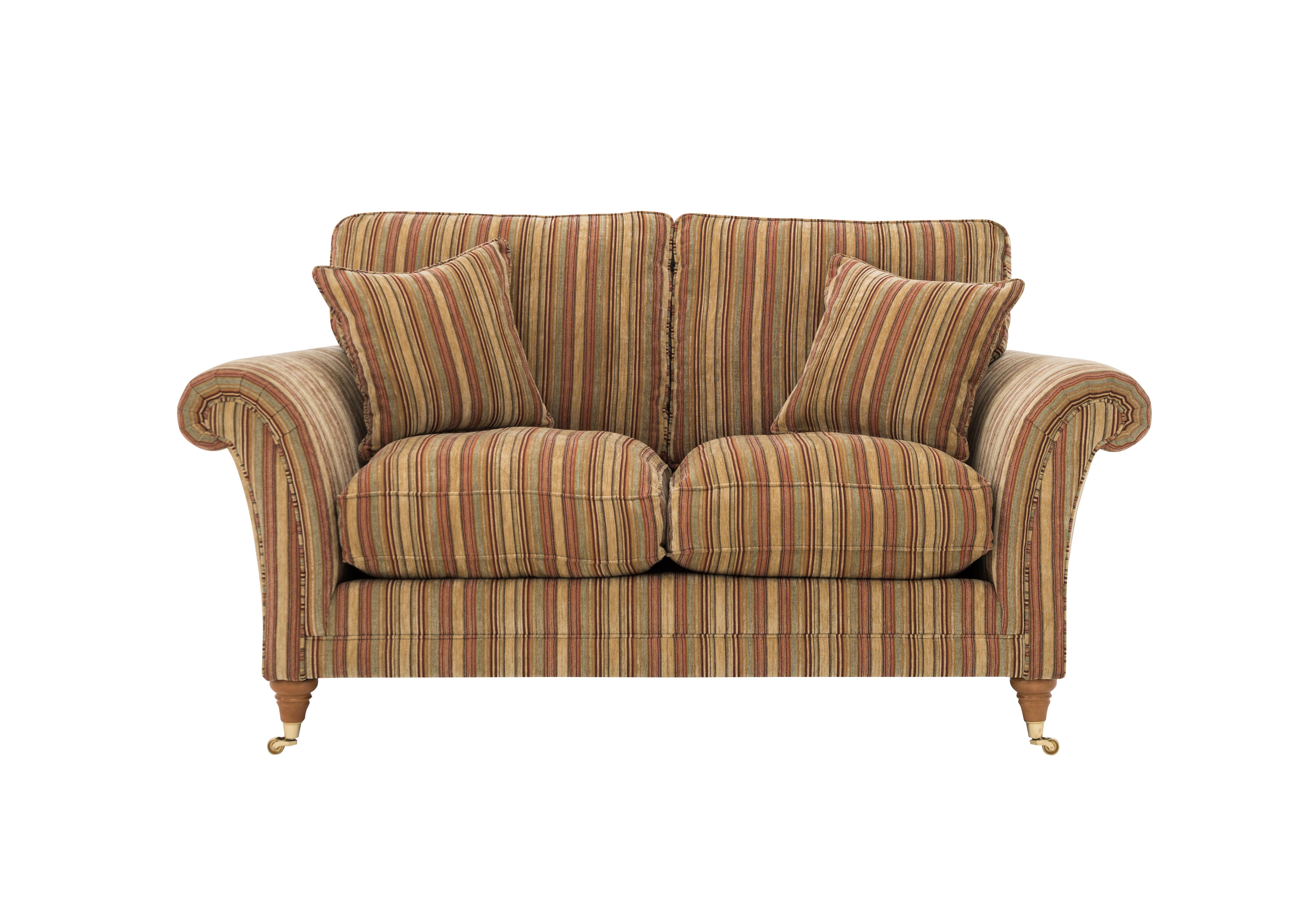 Burghley 2 Seater Fabric Sofa in 50029-318 Baslow Stripe Gold on Furniture Village