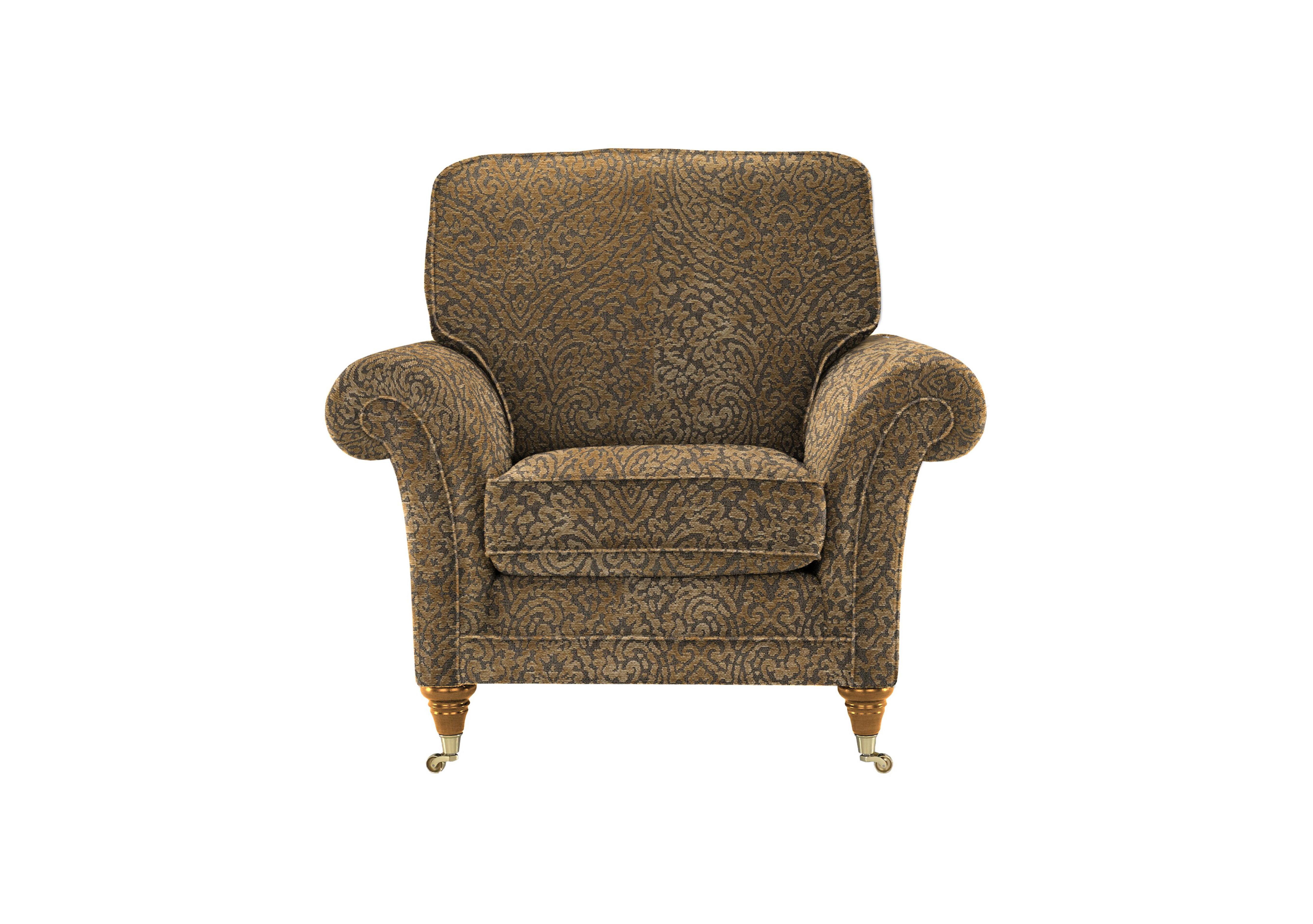 Burghley Fabric Armchair in 002498-0031 Tess Gold on Furniture Village