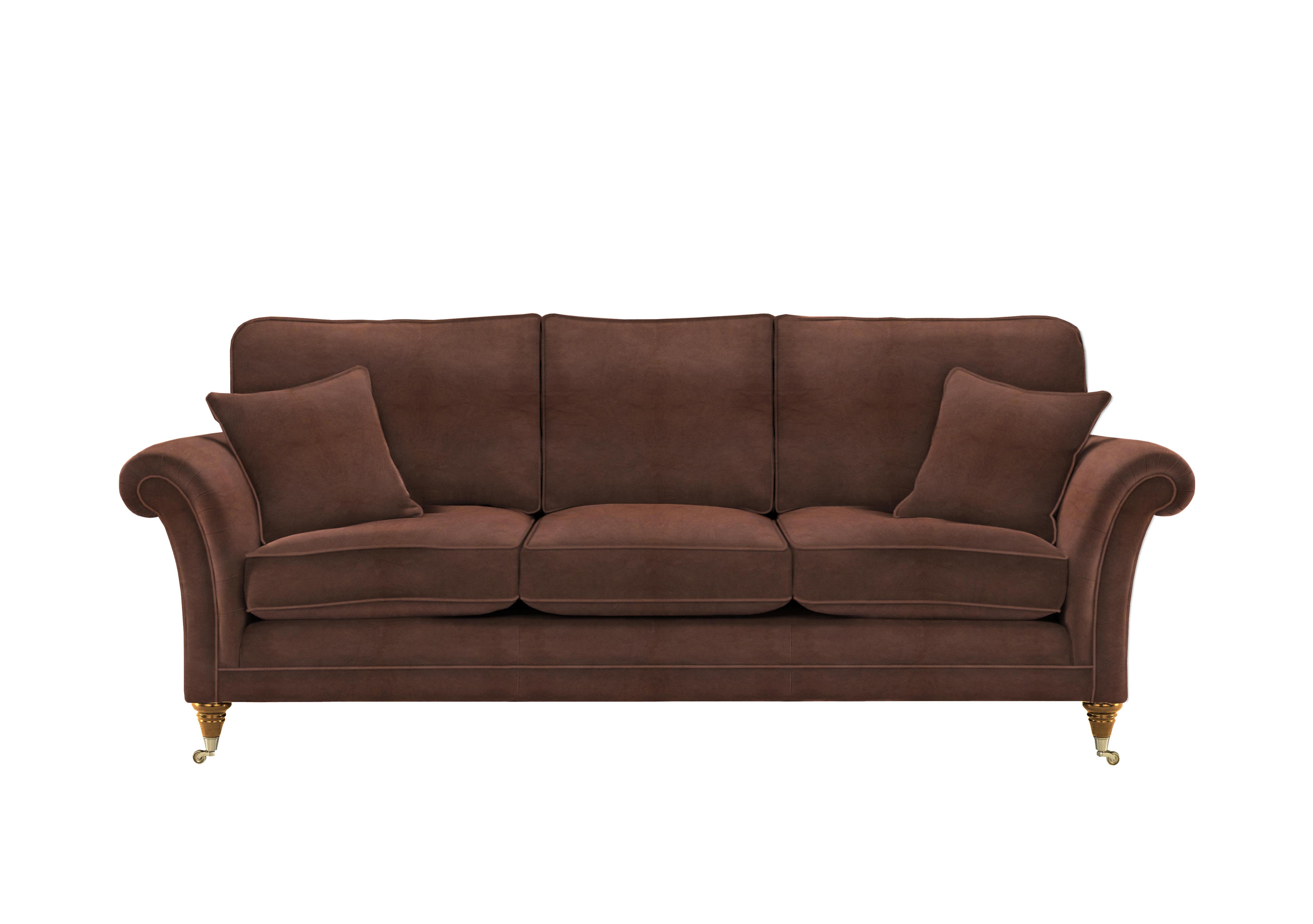Burghley Grand Leather Sofa in London Saddle 001033-0021 on Furniture Village