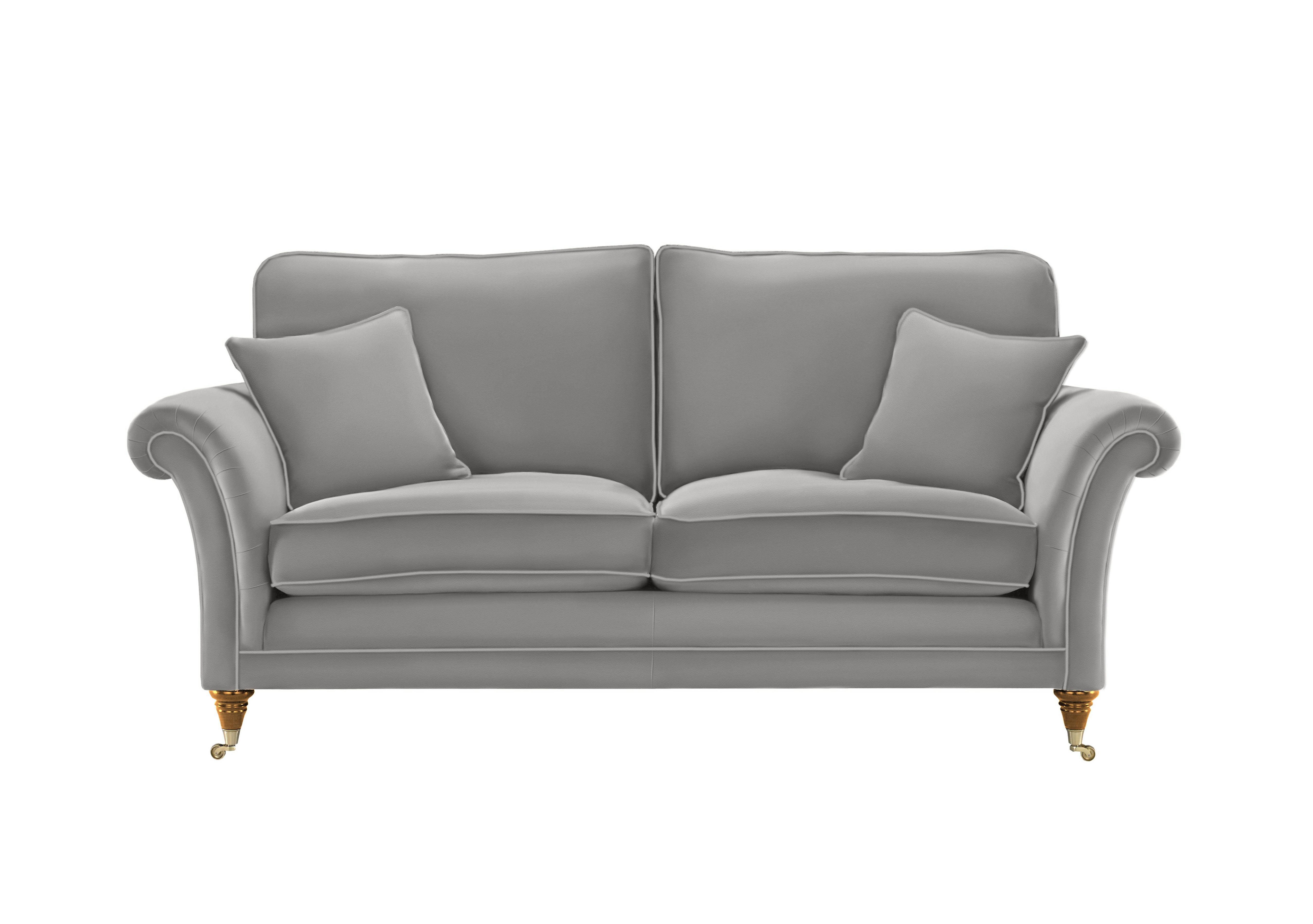 Burghley Large 2 Seater Leather Sofa in 009019-0092 Roma Steel on Furniture Village