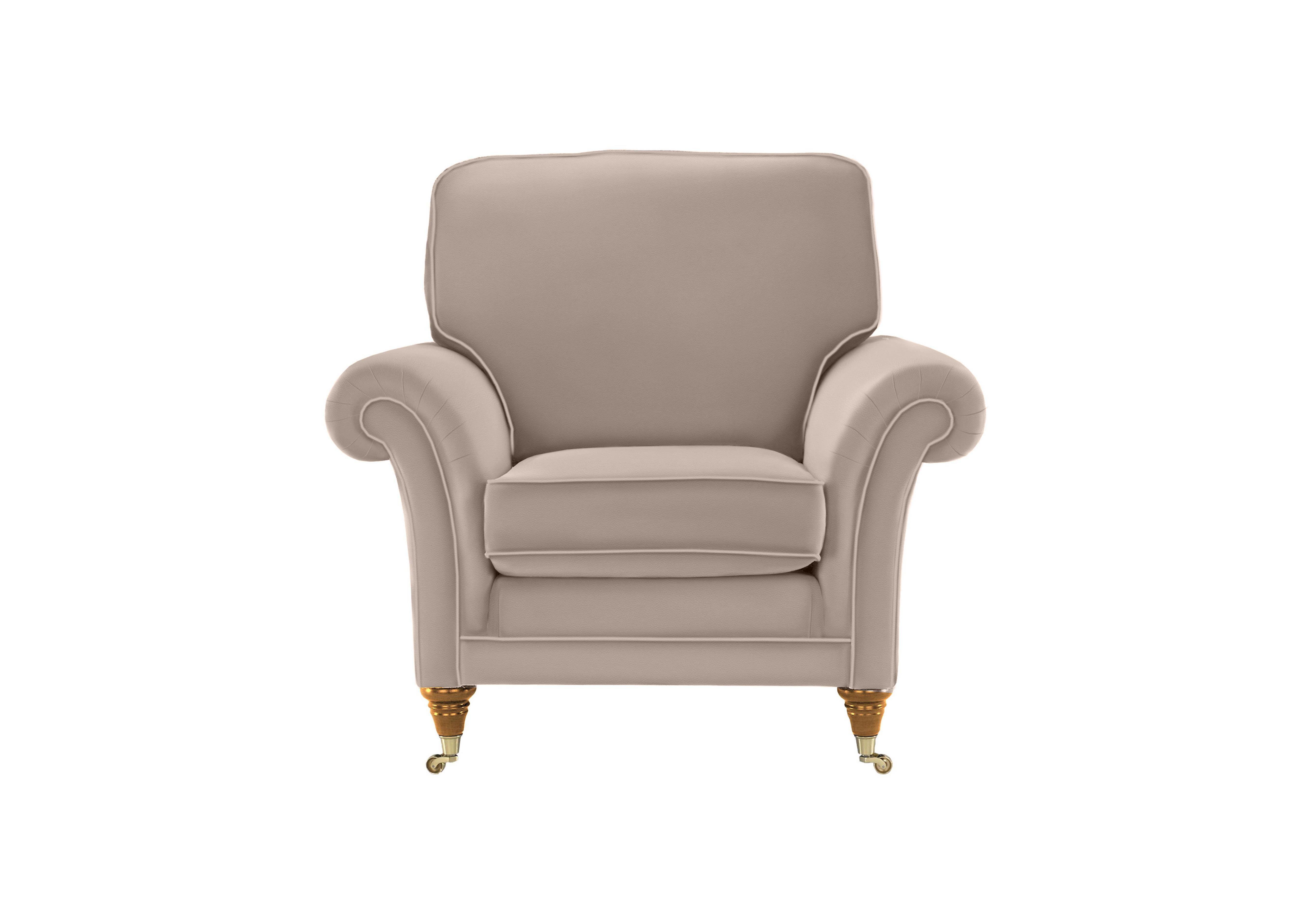 Burghley Leather Chair in 009019-0056 Roma Putty on Furniture Village