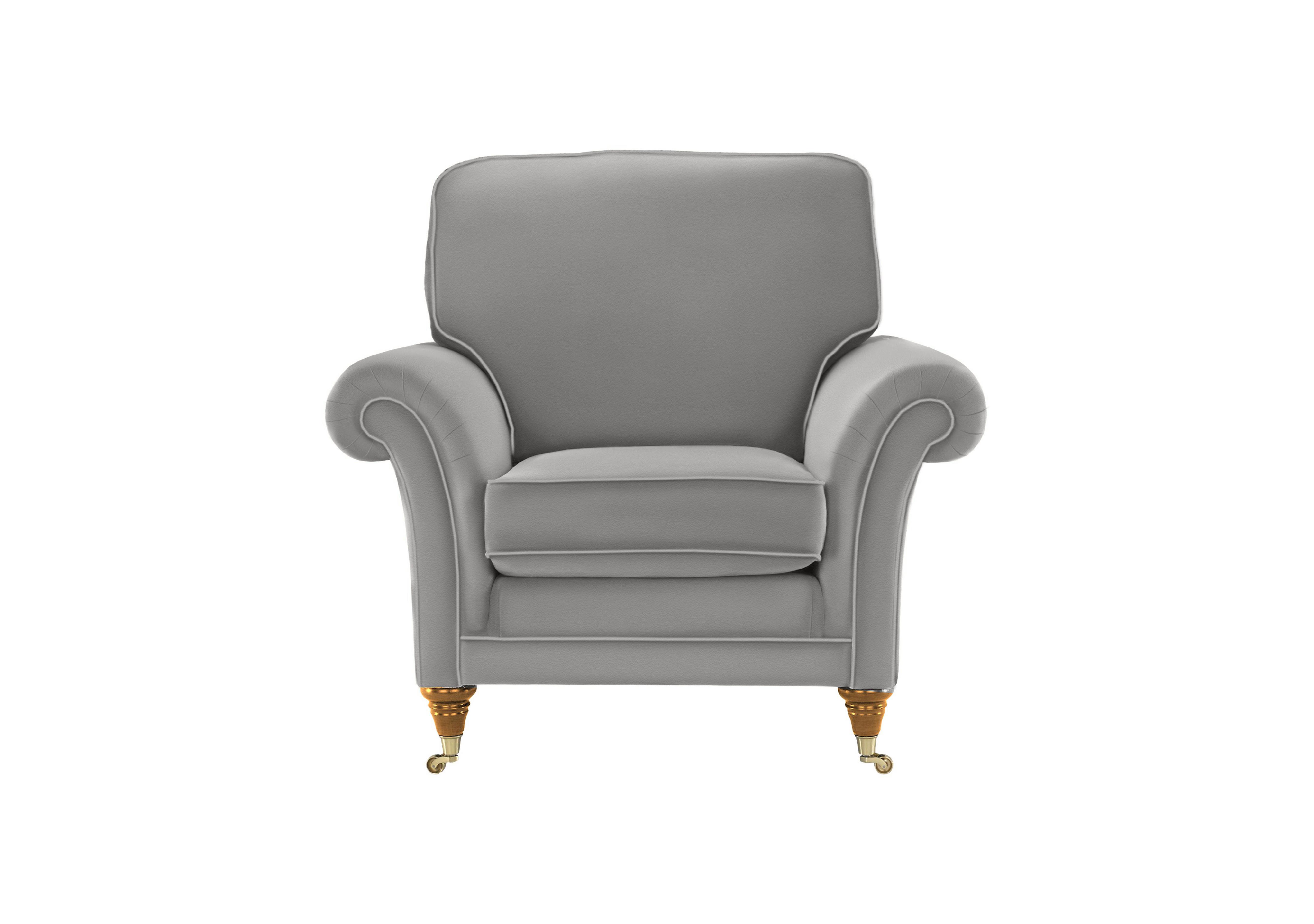 Burghley Leather Chair in 009019-0092 Roma Steel on Furniture Village