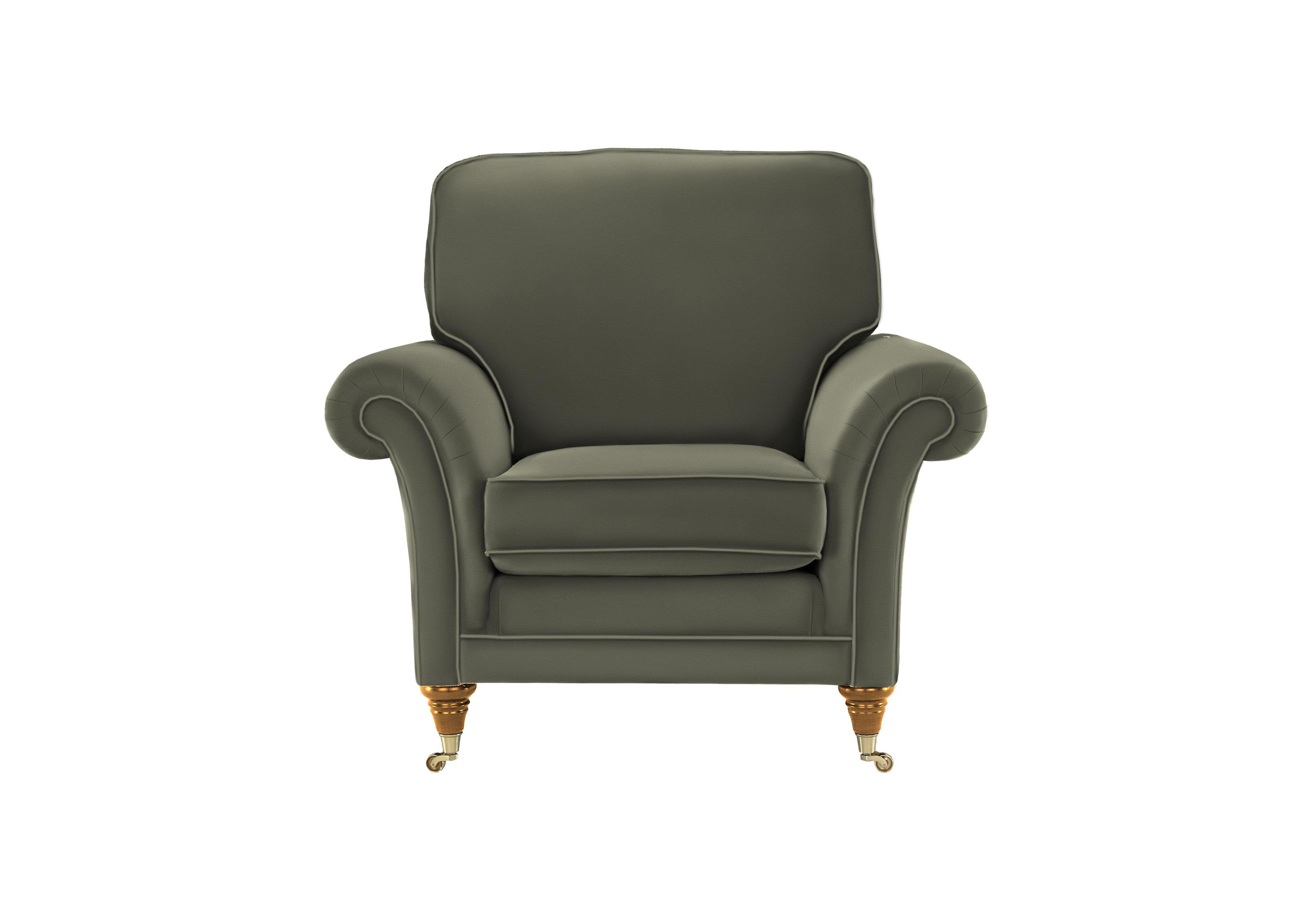 Burghley Leather Chair in Madri Olive 053055-0066 on Furniture Village