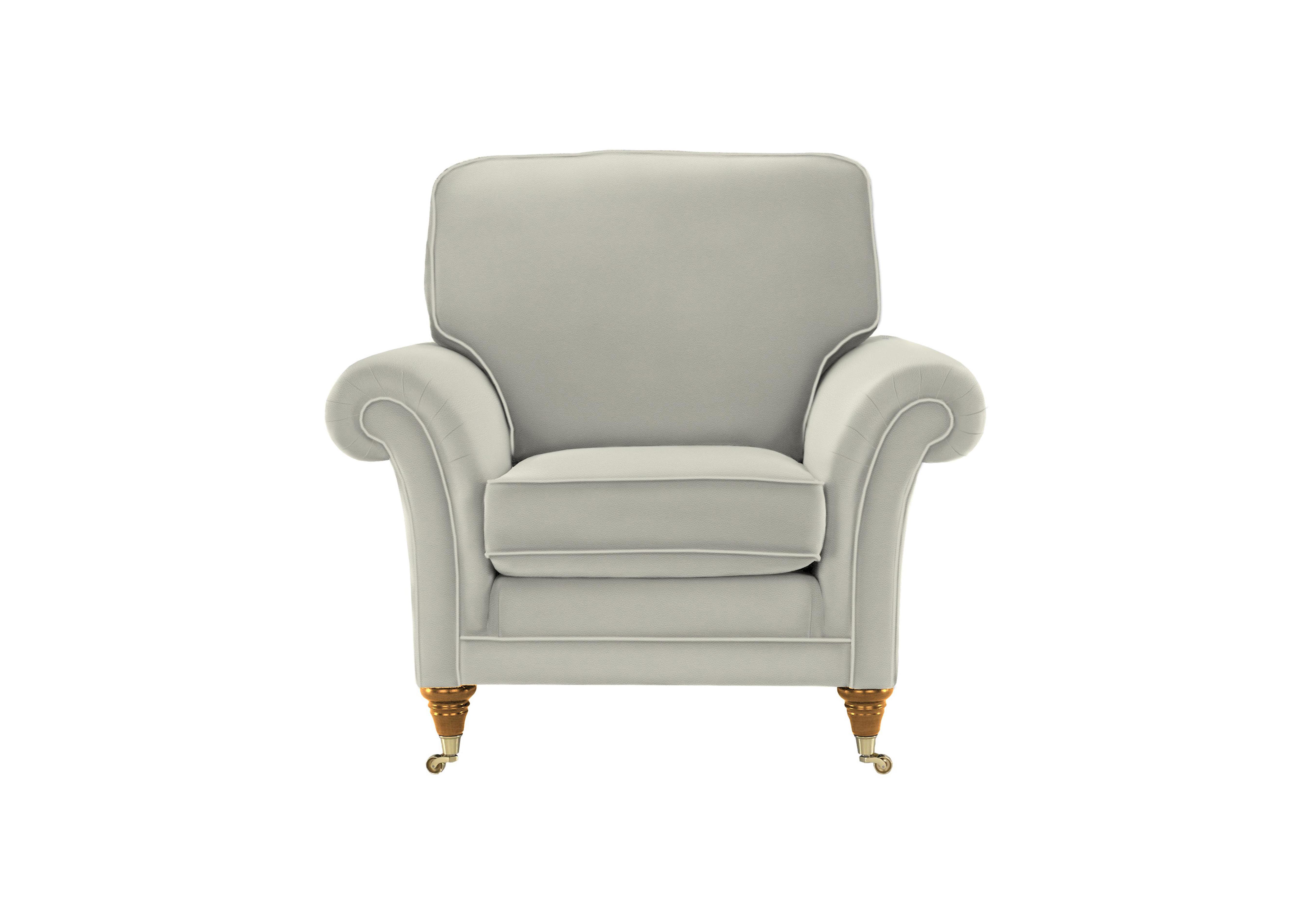 Burghley Leather Chair in Como Dove 53051-0092 on Furniture Village