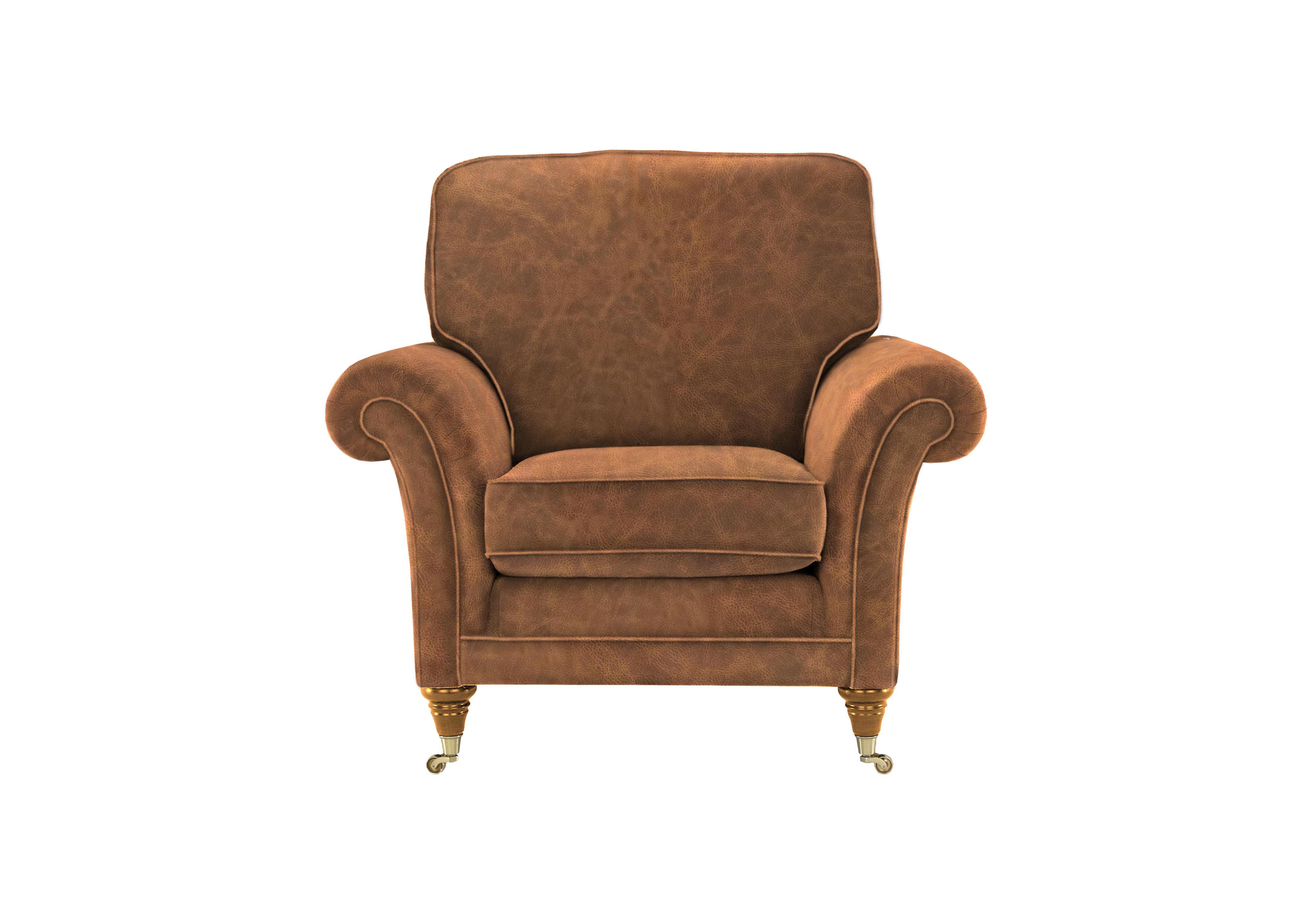 Burghley Leather Chair in Oxford Cedar 9016-0038 on Furniture Village