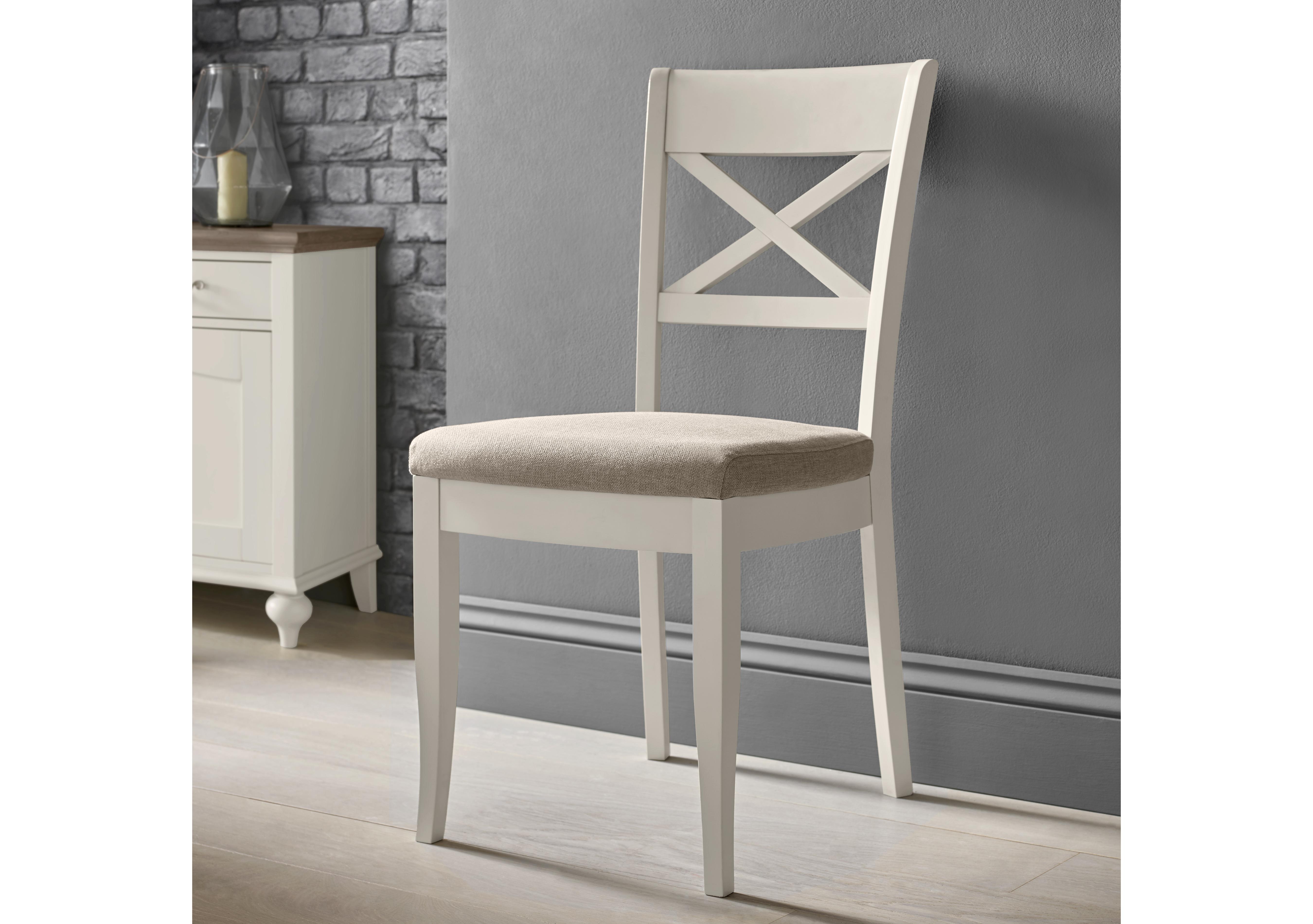 Annecy Pair of Cross Back Fabric Dining Chairs in  on Furniture Village