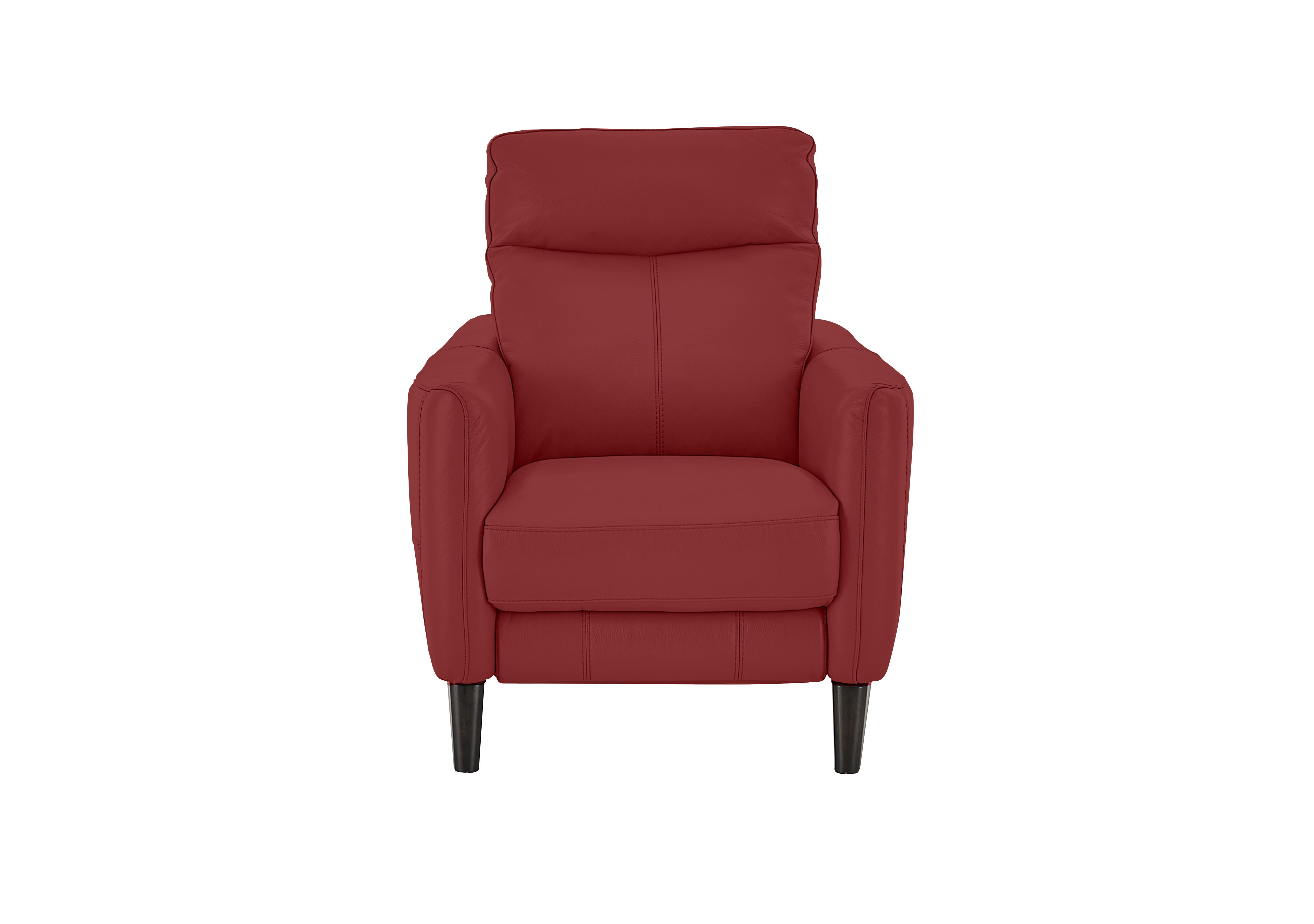 Compact Collection Petit Leather Recliner Armchair in Bv-0008 Pure Red on Furniture Village