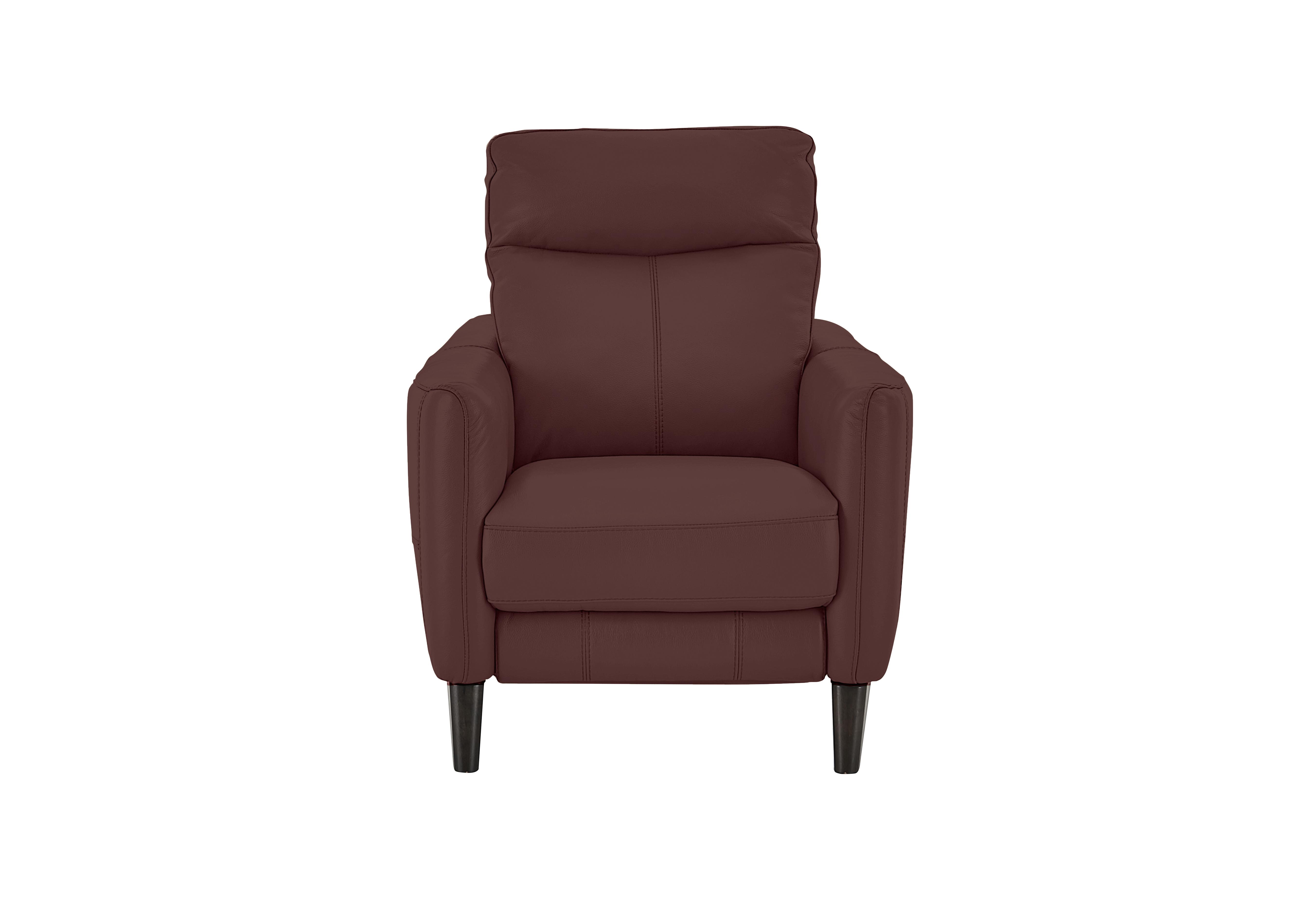 Compact Collection Petit Leather Recliner Armchair in Bv-035c Deep Red on Furniture Village