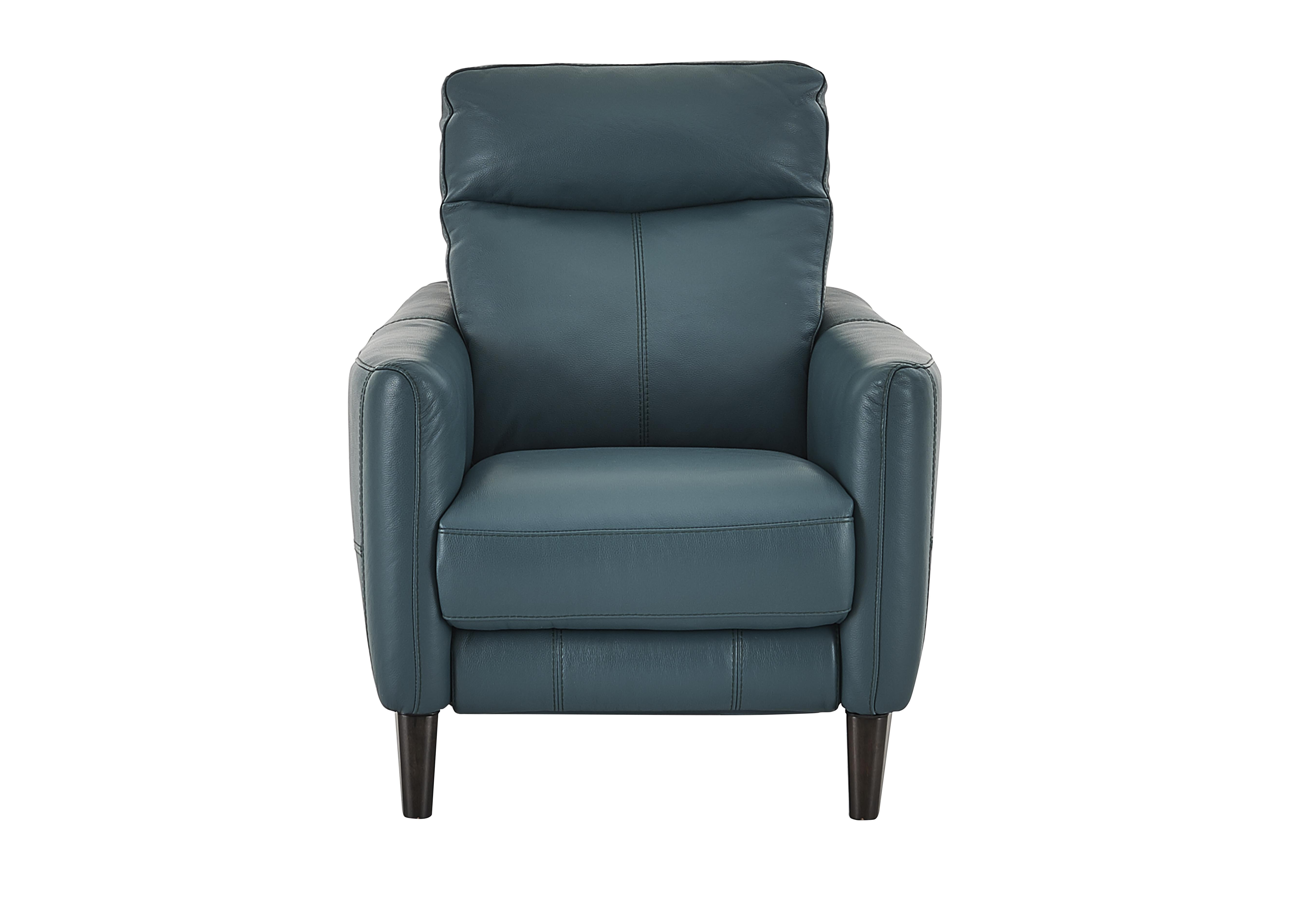 Compact Collection Petit Leather Recliner Armchair in Bv-301e Lake Green on Furniture Village