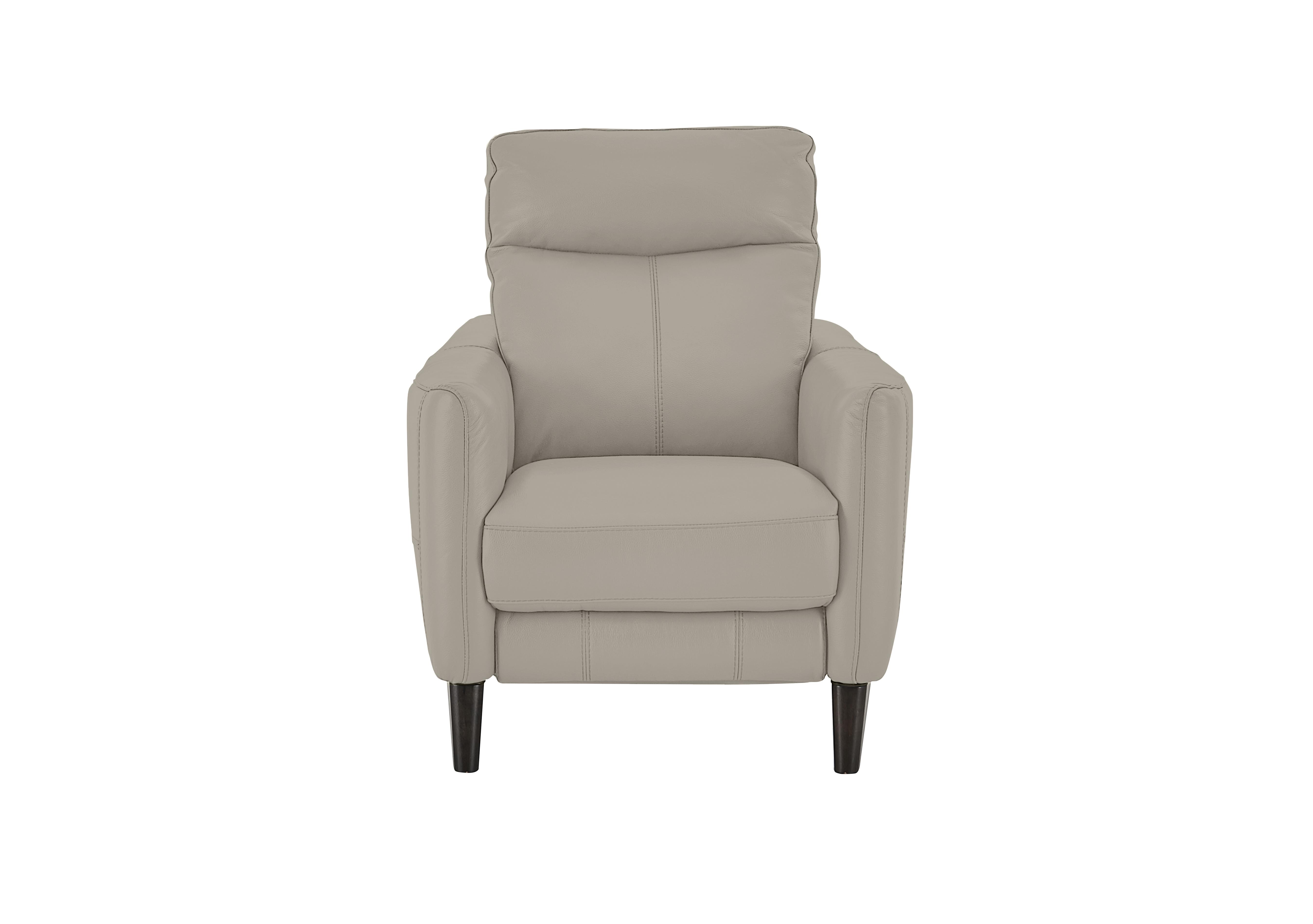 Compact Collection Petit Leather Recliner Armchair in Bv-946b Silver Grey on Furniture Village