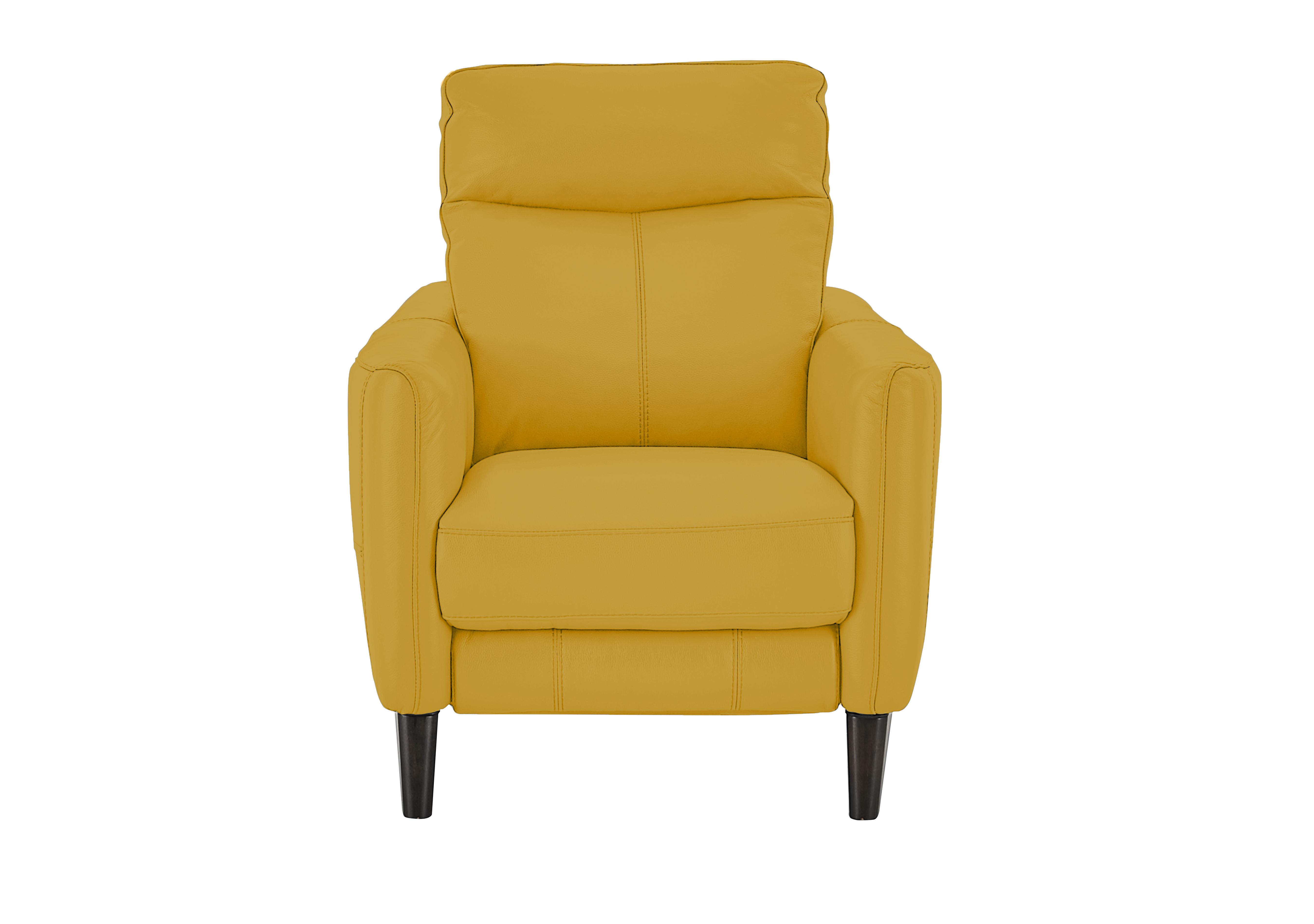 Compact Collection Petit Leather Recliner Armchair in Nc-303e Sunflower on Furniture Village