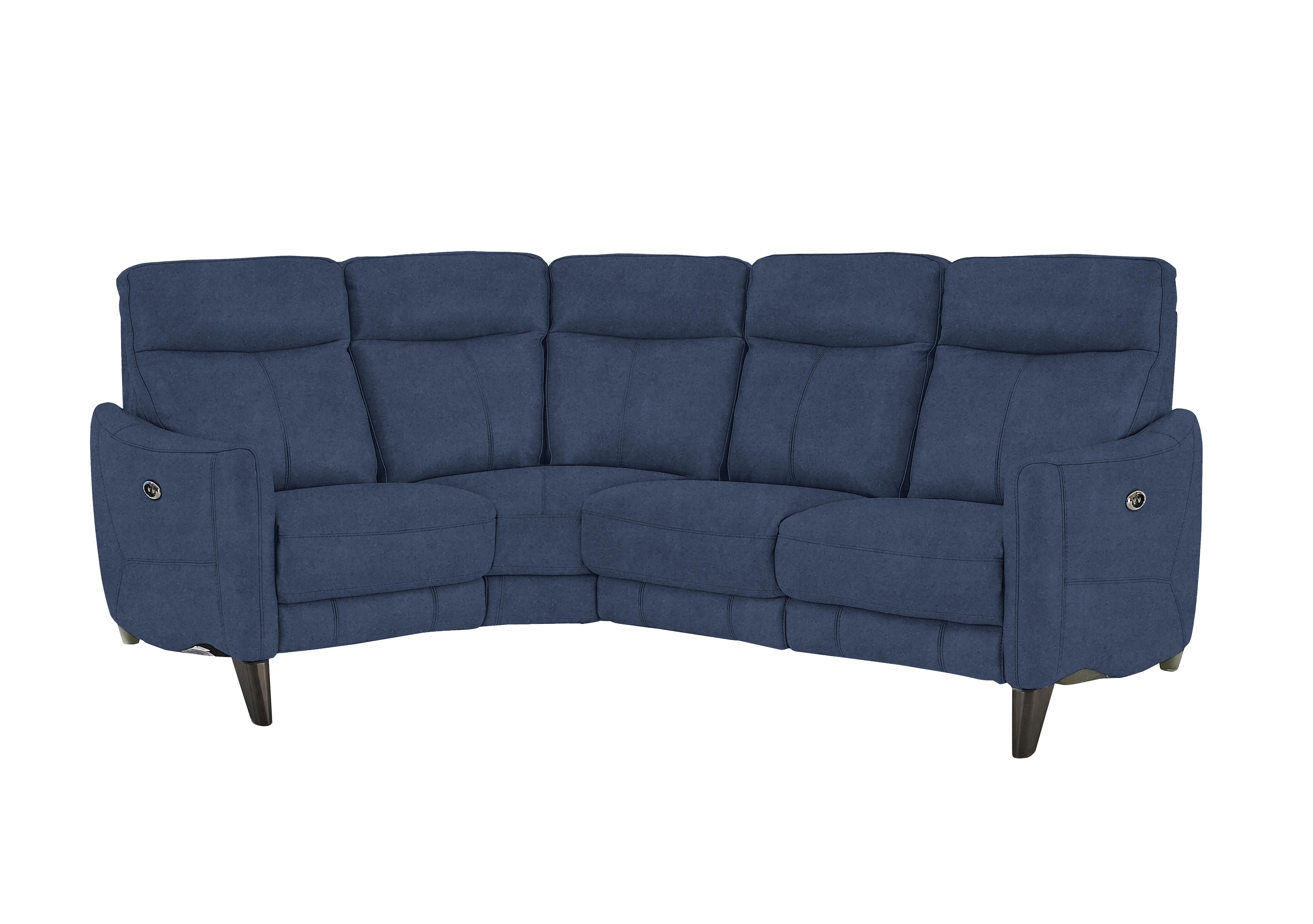 Compact Collection Petit Fabric Corner Sofa in Bfa-Blj-R10 Blue on Furniture Village