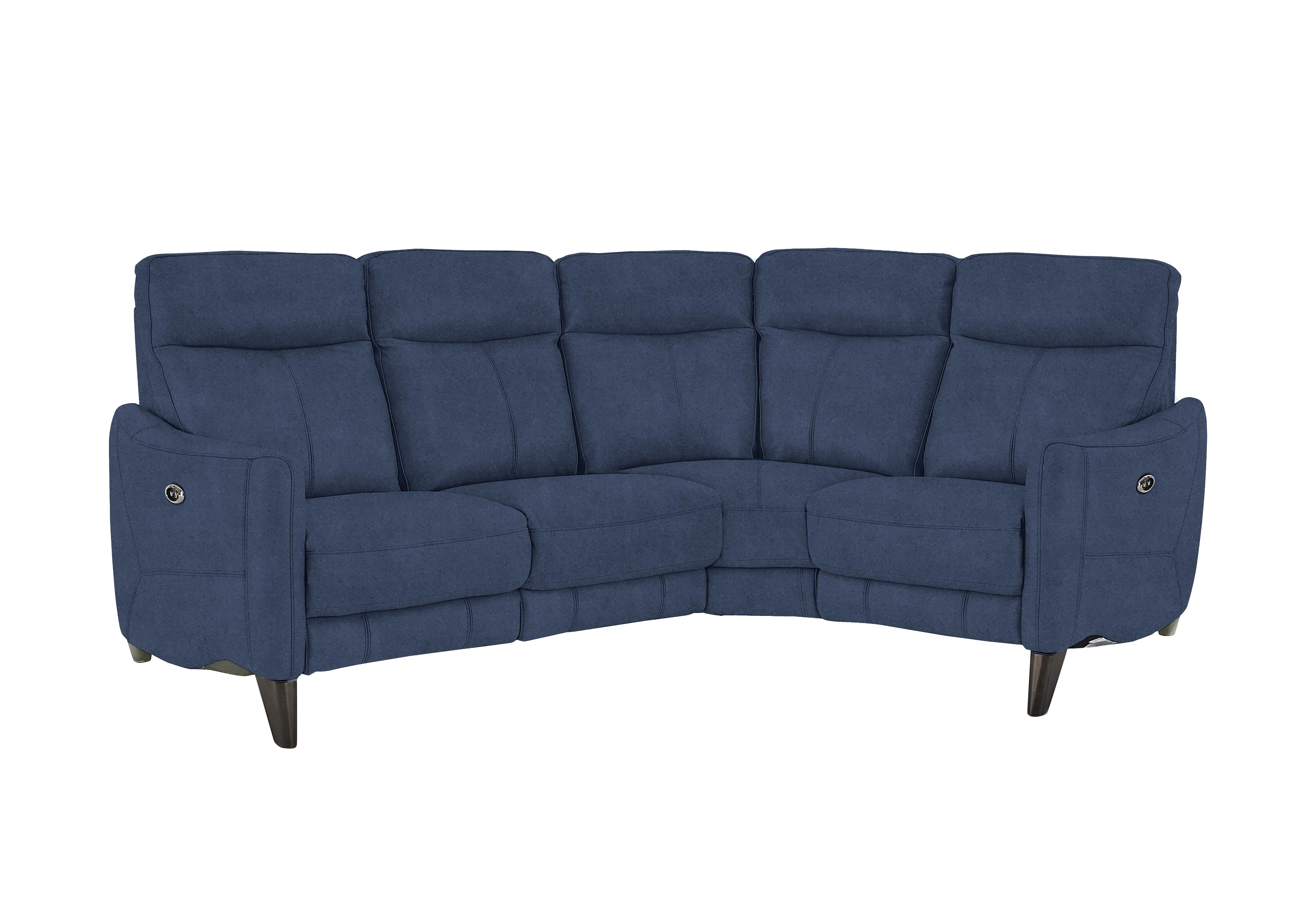 Compact Collection Petit Fabric Corner Sofa in Bfa-Blj-R10 Blue on Furniture Village