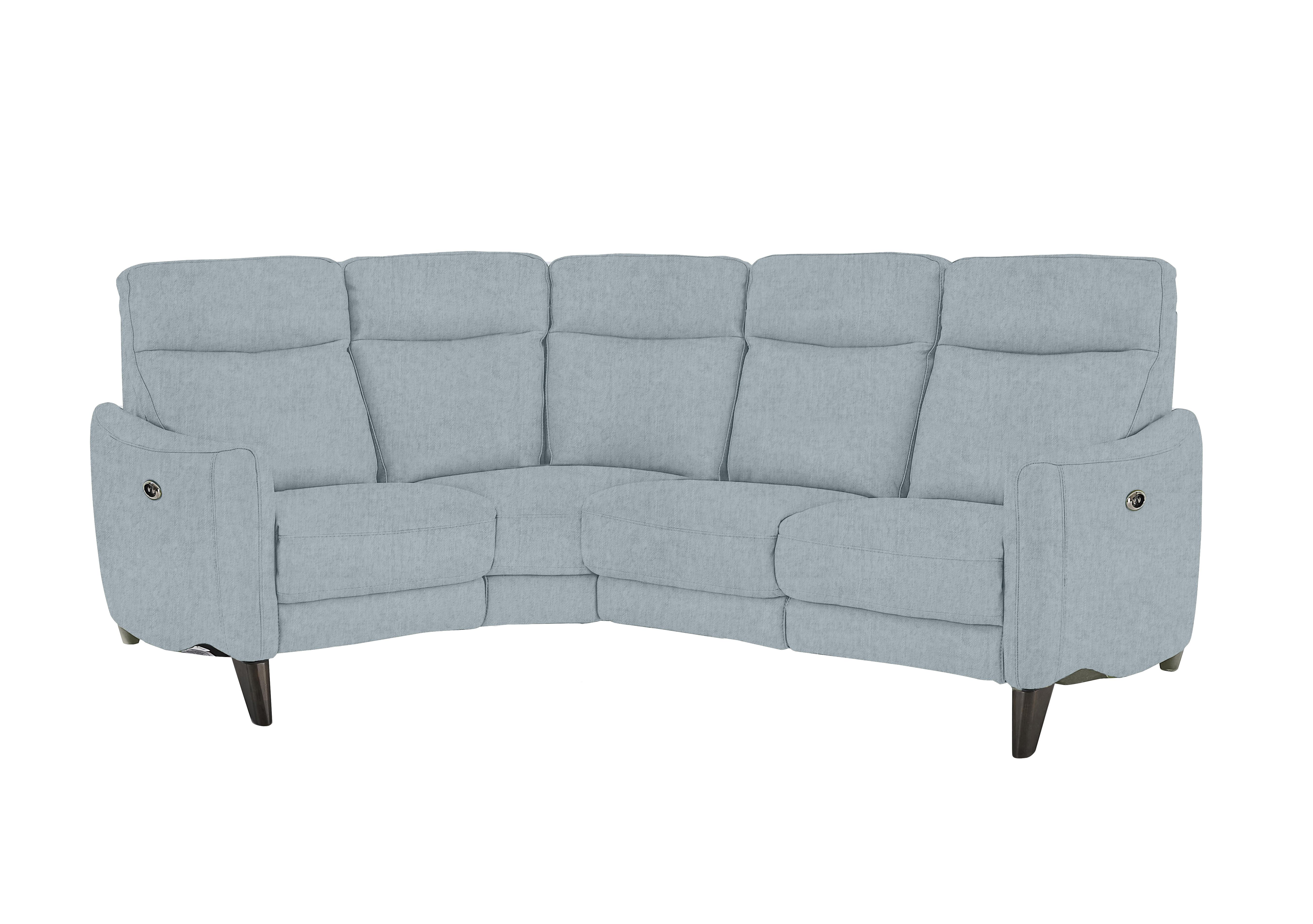 Compact Collection Petit Fabric Corner Sofa in Fab-Meo-R17 Baby Blue on Furniture Village