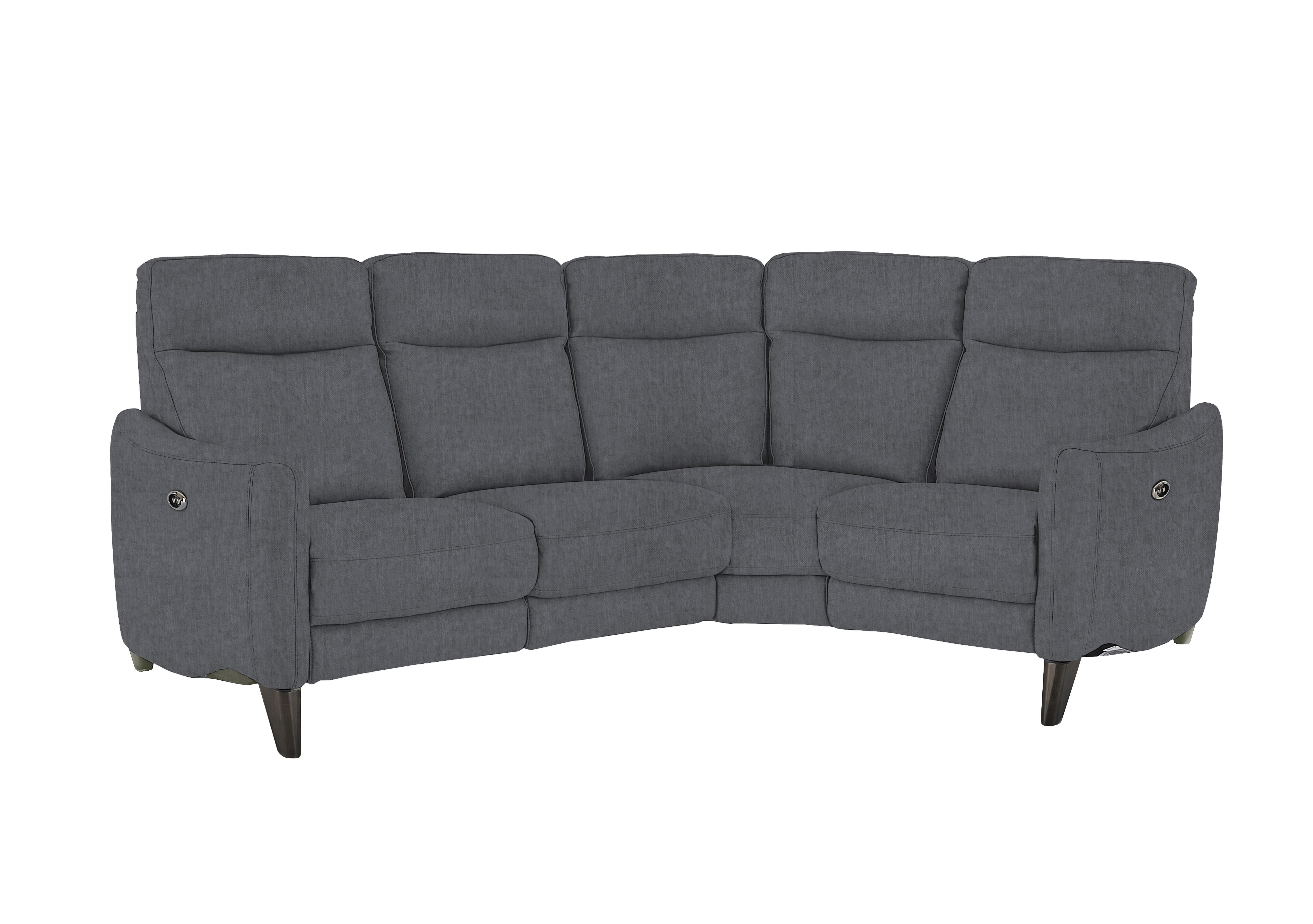Compact Collection Petit Fabric Corner Sofa in Fab-Meo-R25 Iron Grey on Furniture Village